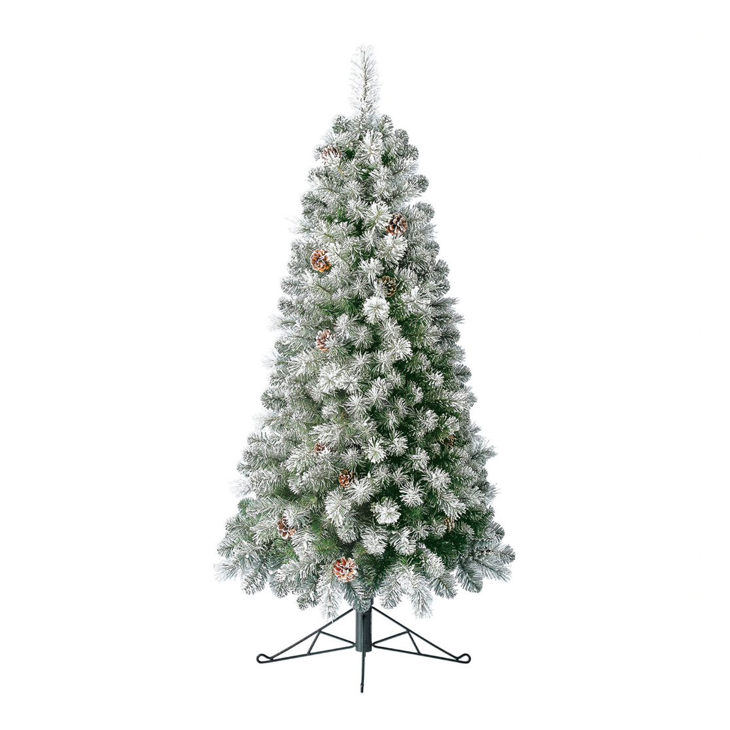Home Heritage 5 Foot Flocked Half Pine Prelit Christmas Tree with LED Lights | eBay