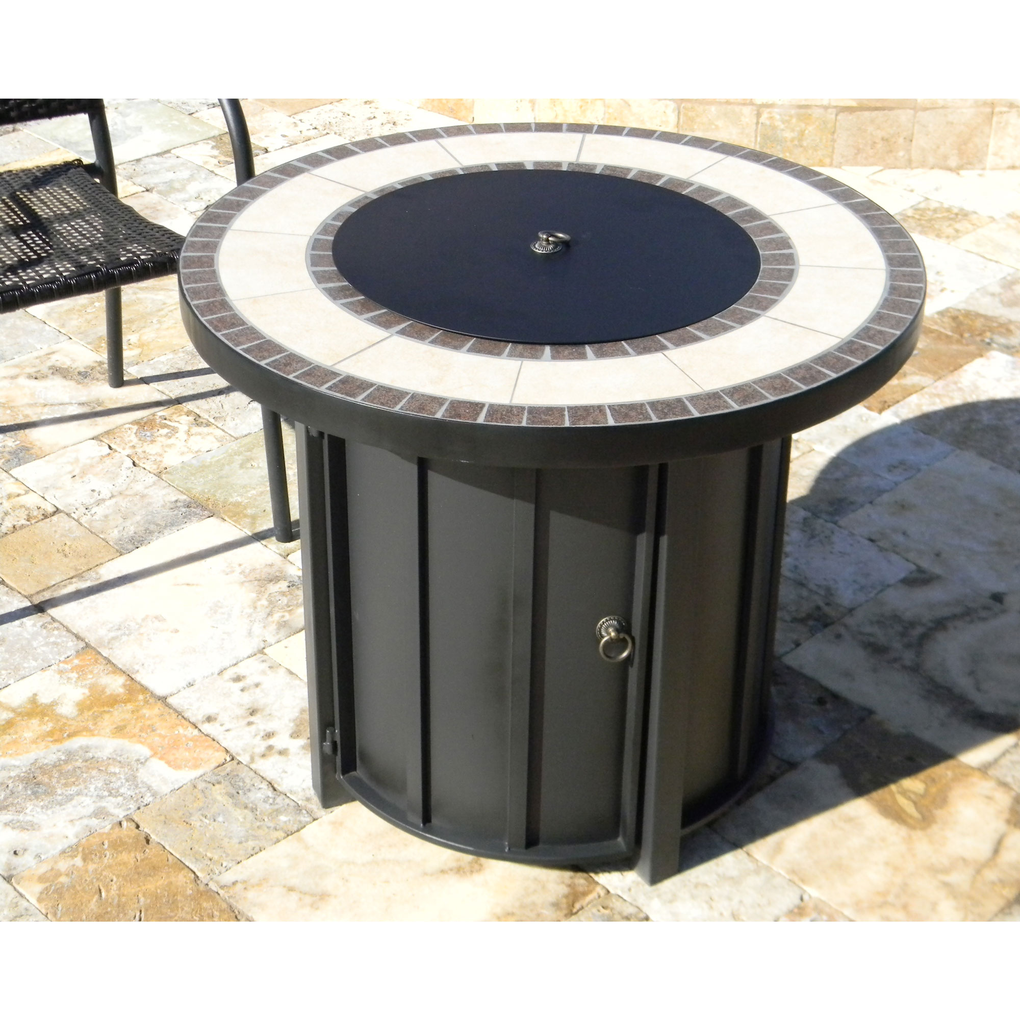 Hiland Afp Ttr Outdoor 30 In Round Tile Table Top Propane Fire Pit