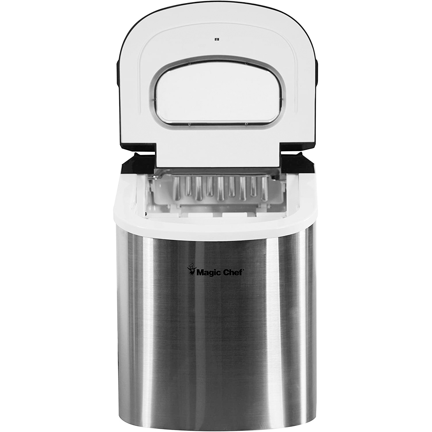 Magic Chef Portable Countertop Ice Maker, 27 Pounds, Stainless Steel