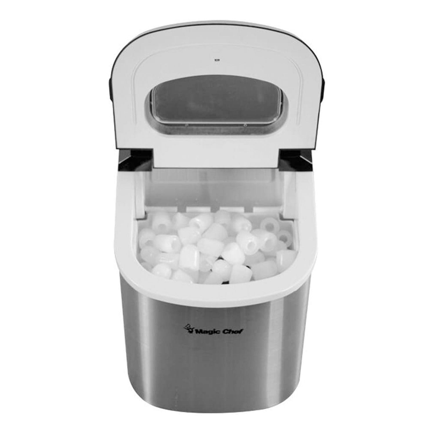 Magic Chef Portable Countertop Ice Maker, 27 Pounds, Stainless Steel