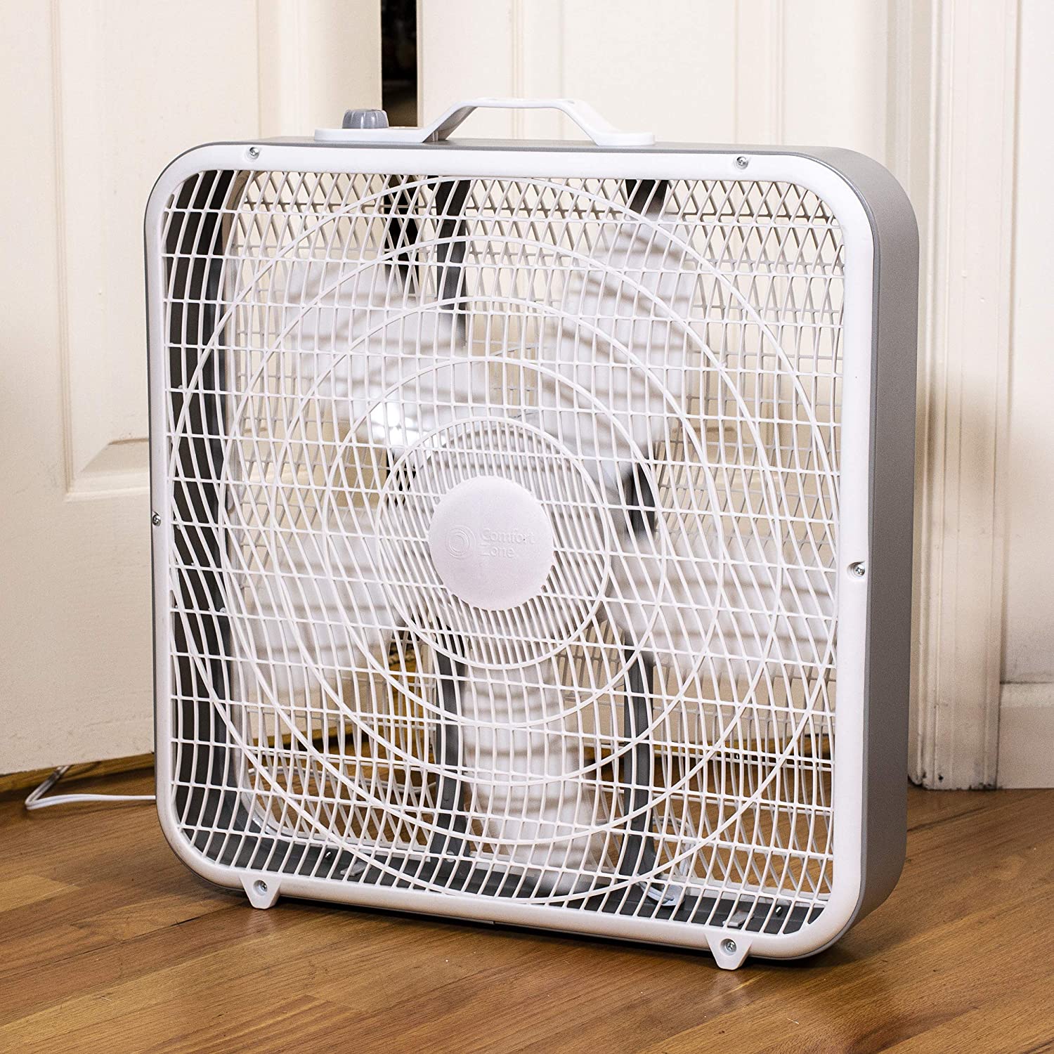 comfort-zone-3-speed-box-fan-air-conditioner-white-20-inch-used