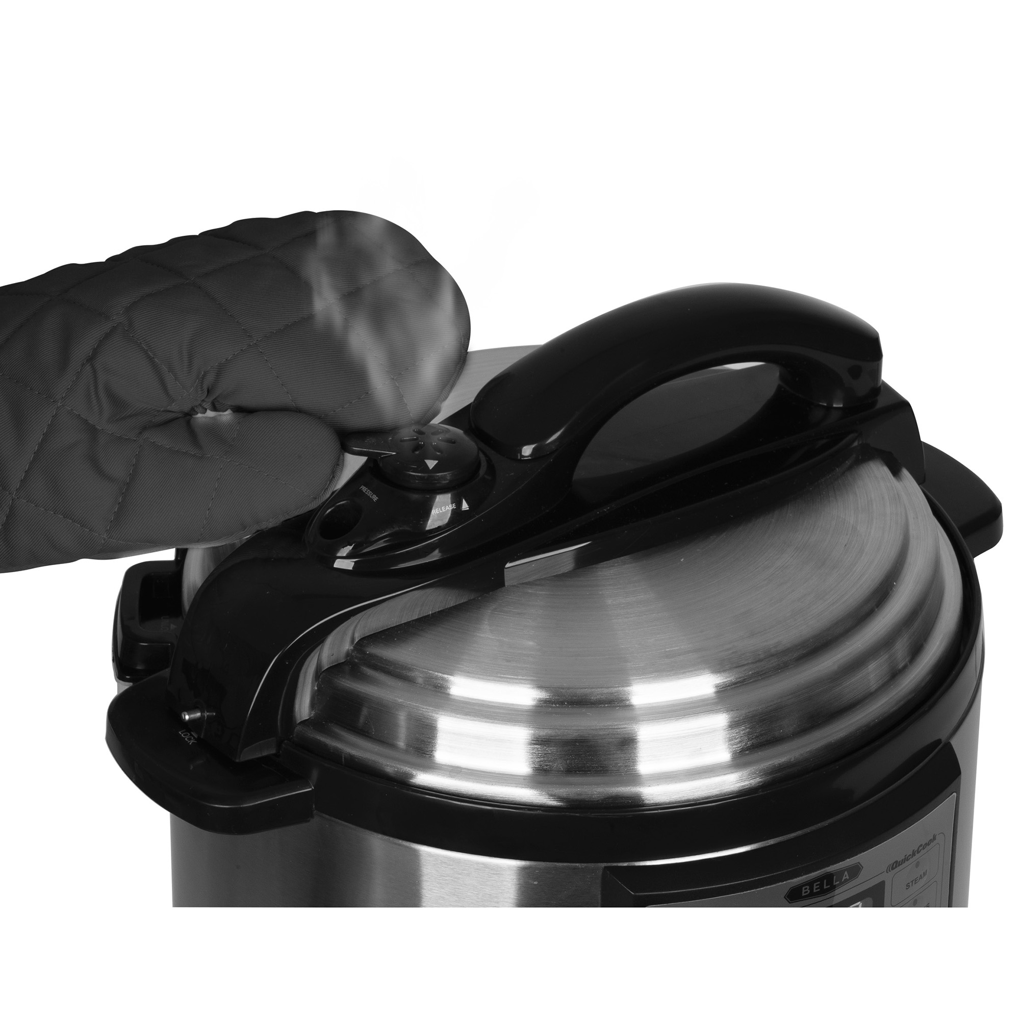 Bella Innovative 10in1 Multi Cooker, 6 Quart, Stainless Steel (Open