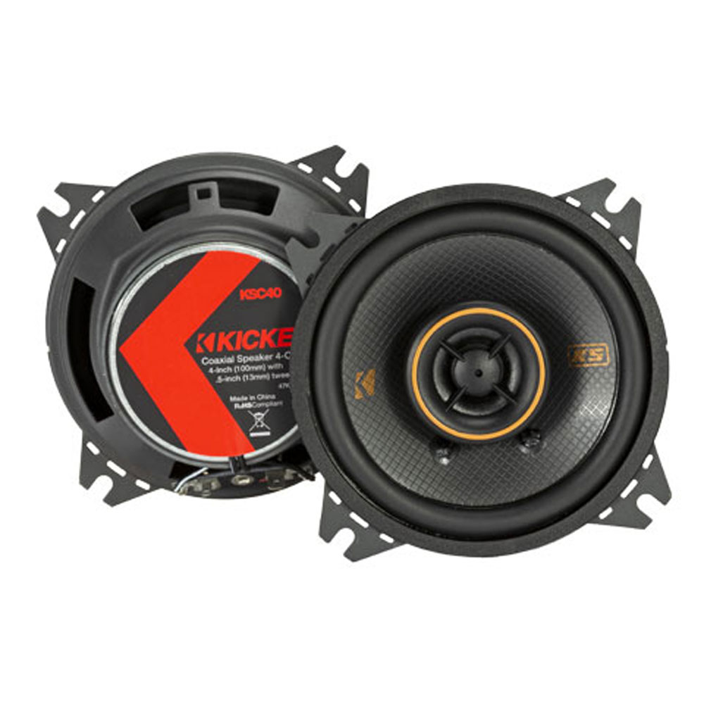 KICKER 47KSC404 KS Series 4 Inch 4 Ohm Thin Coaxial Car Audio Speakers