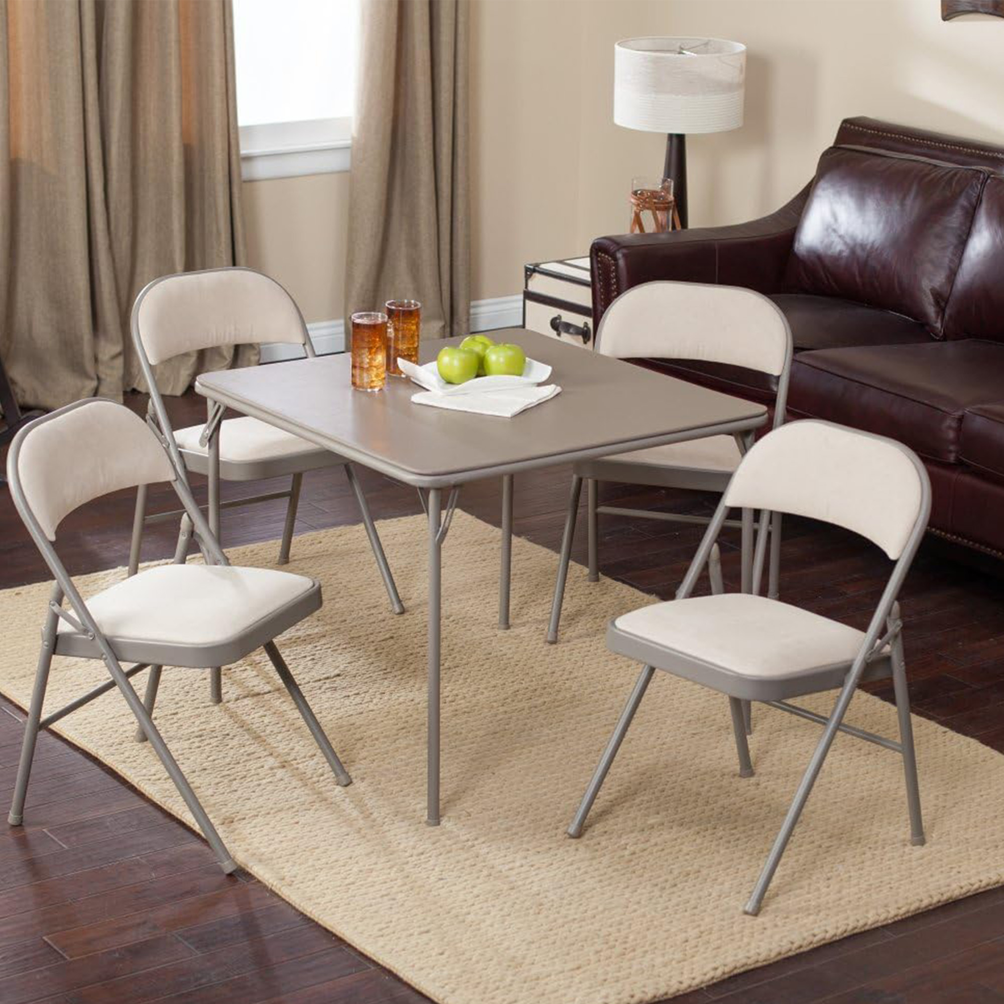 MECO Sudden Comfort 5 Piece 34x34 Card Table and 4 Chairs Folding