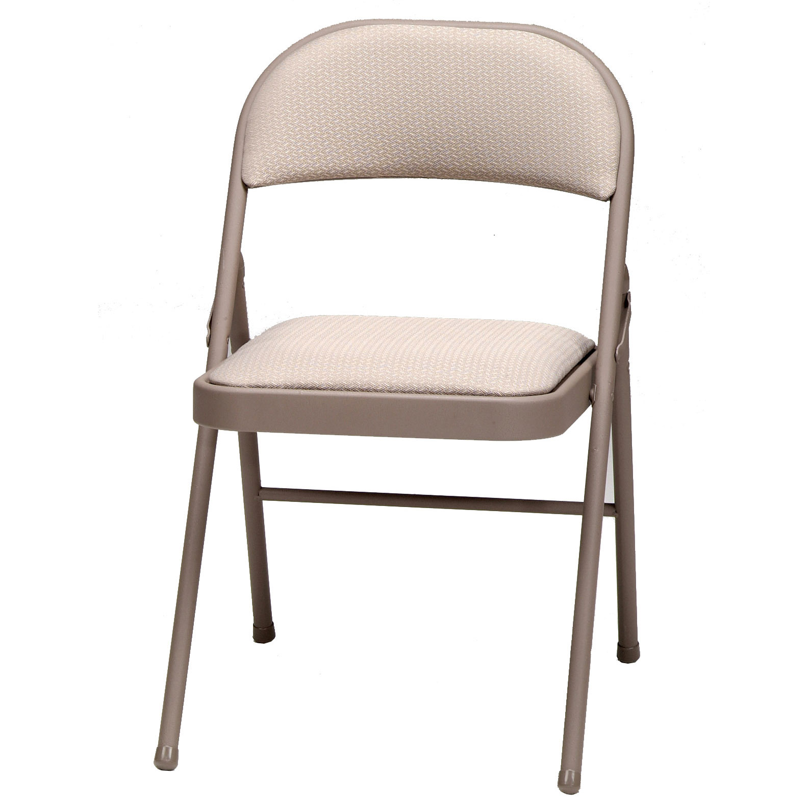 MECO Sudden Comfort Deluxe Metal Fabric Padded Folding Chair, Sand Tan