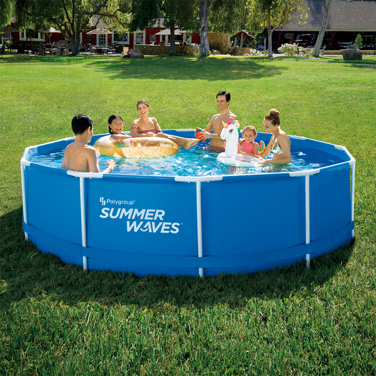 Simple Summer Waves 24 X52 Metal Frame Above Ground Swimming Pool for Small Space