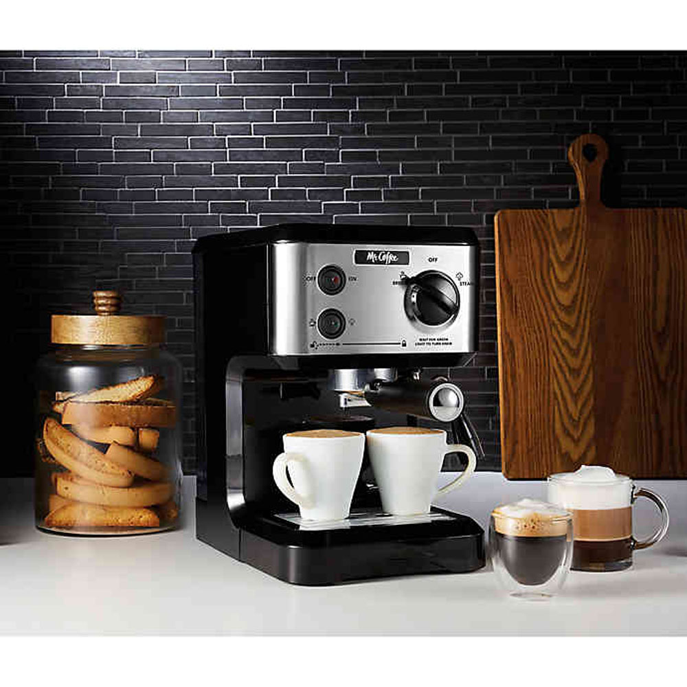 Mr. Coffee Italian 19 Bar Pump Espresso Maker Machine with