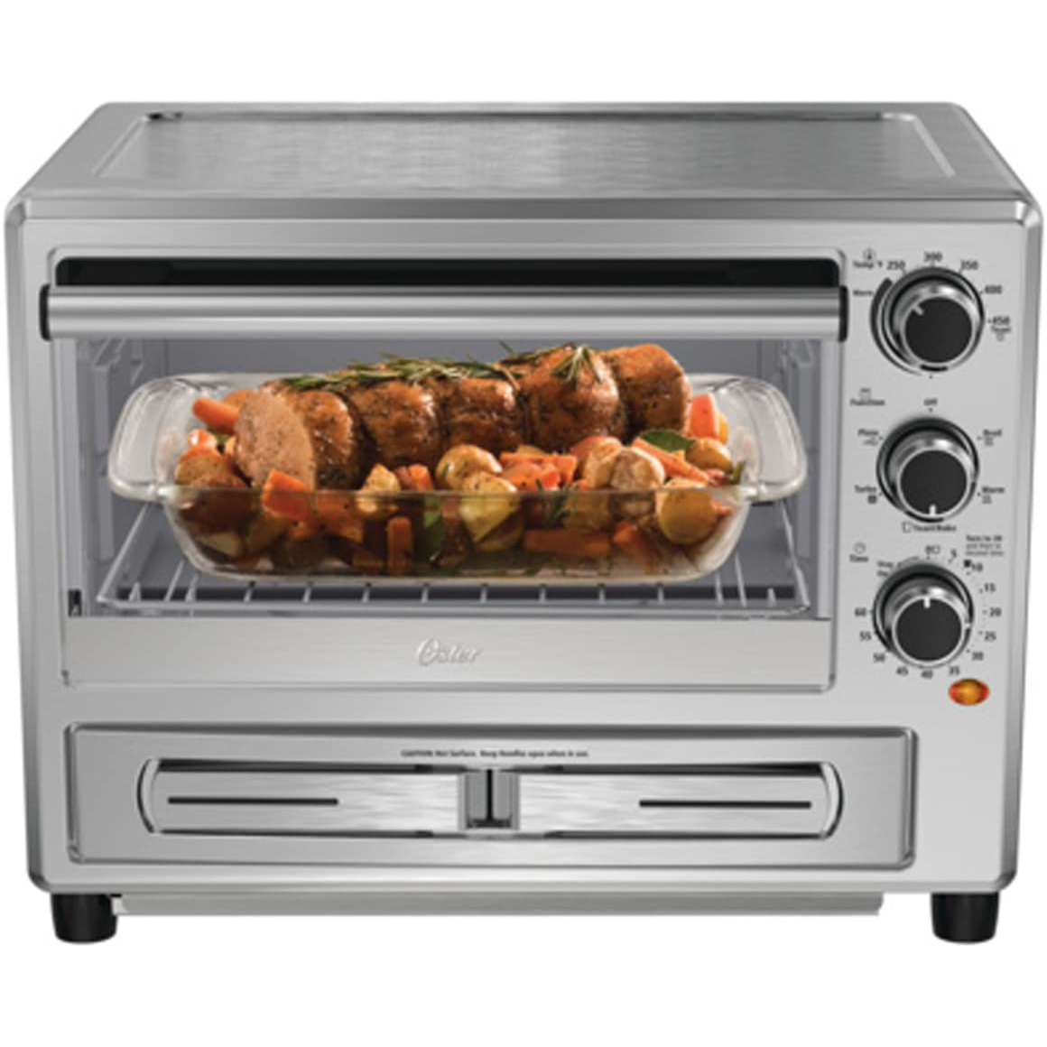 Oster Turbo Convection Toaster Oven w/ Pizza Drawer, Stainless Steel