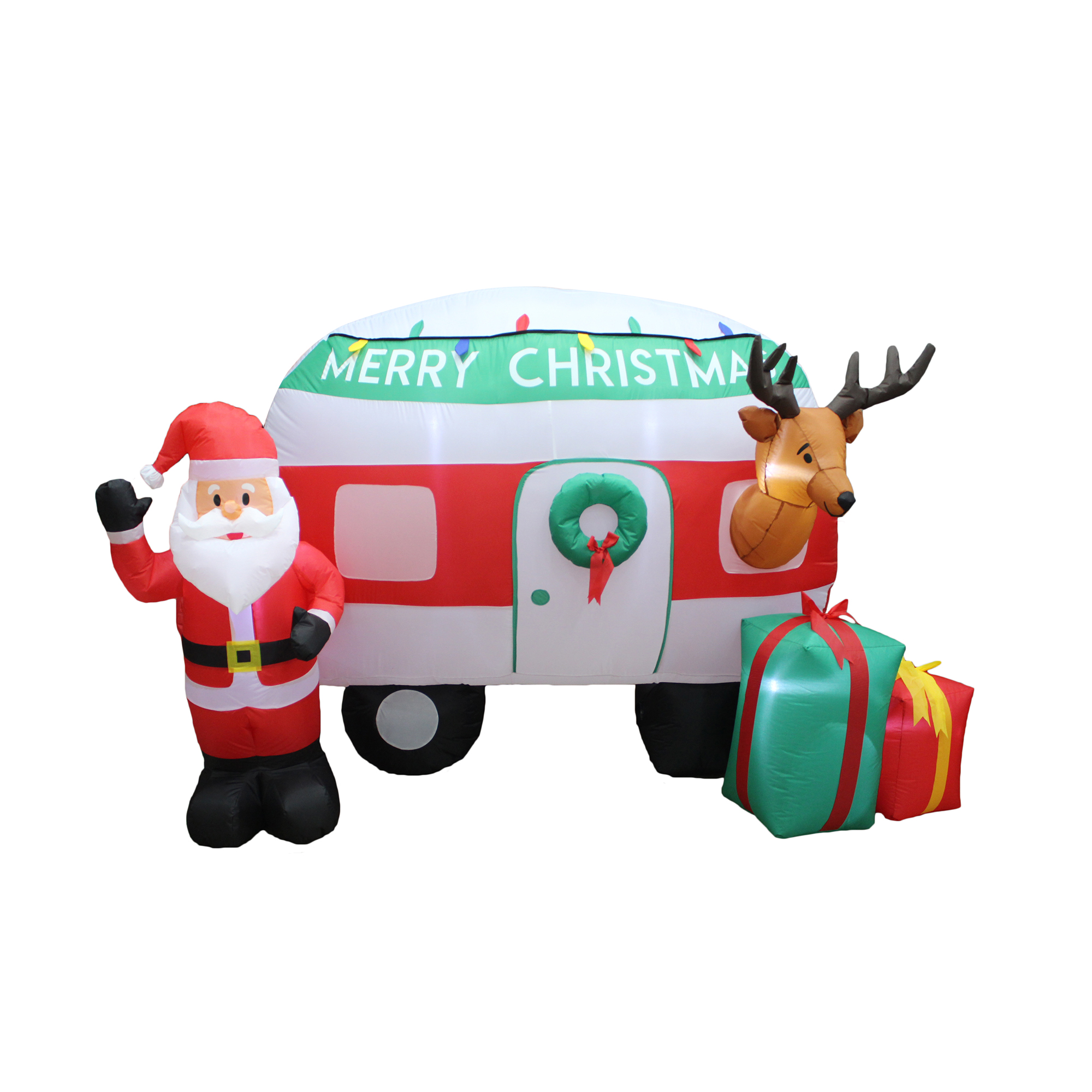 A Holiday Company 8 Ft Wide Inflatable Christmas Camper Holiday Lawn