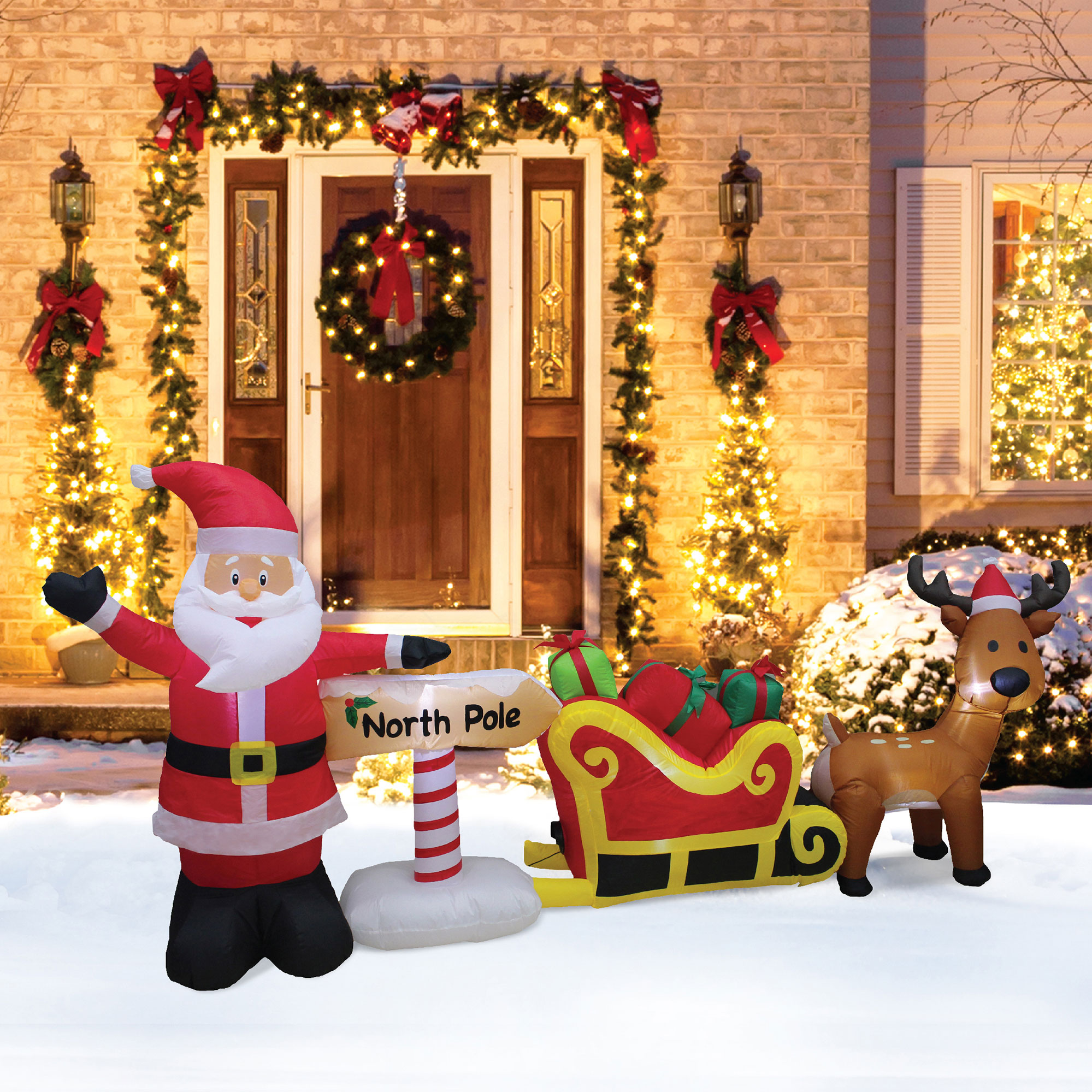 A Holiday Company 9 Foot Inflatable North Pole Scene Christmas Lawn ...