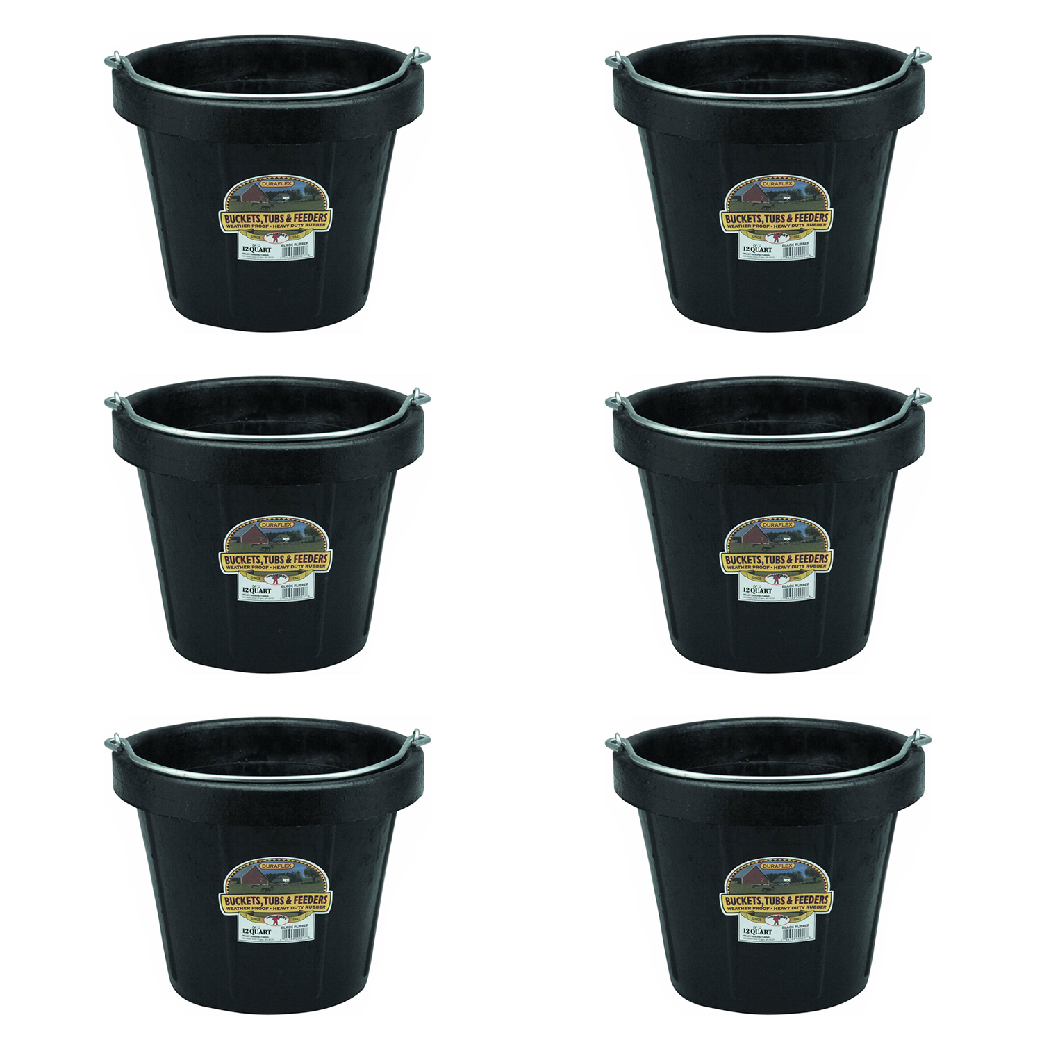 Little Giant 12 qt Flexible AllPurpose Rubber Bucket w/ Steel Handle (6 Pack) eBay