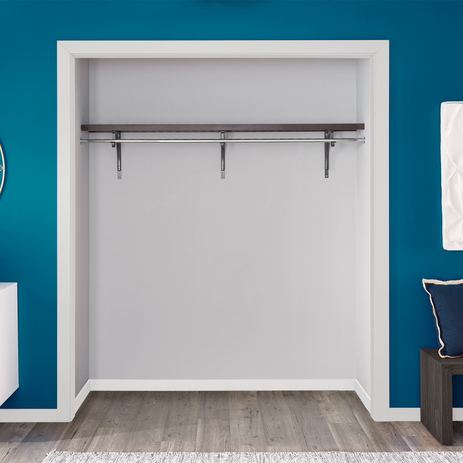 ClosetMaid Premium Wood Solid Closet Wall Organizer Shelf with Kit