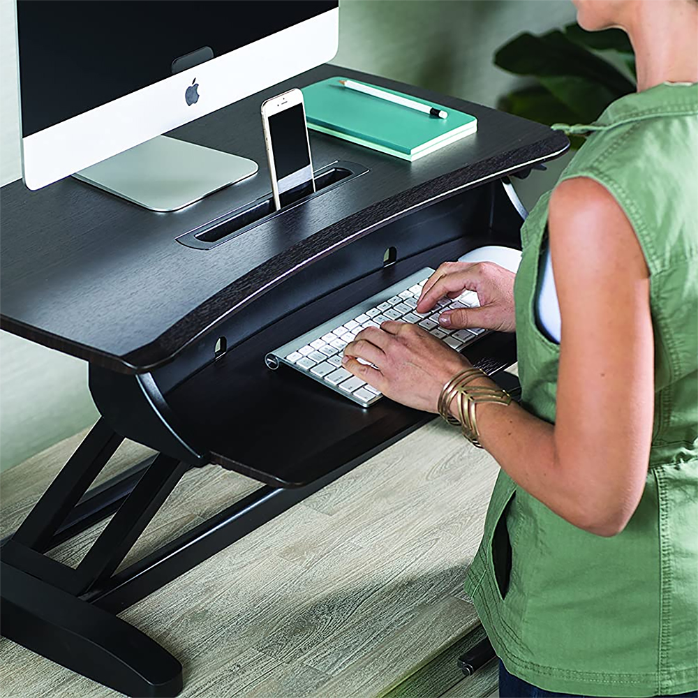 Ergotron Compact Sitting to Standing Desk Converter, Birch Finish (Open