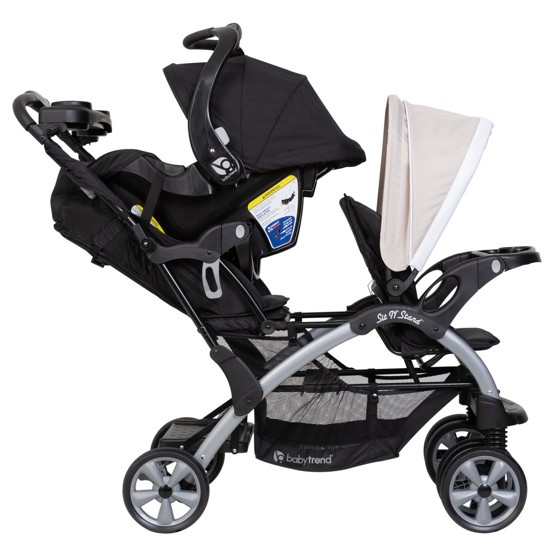 sit to stand stroller with car seat