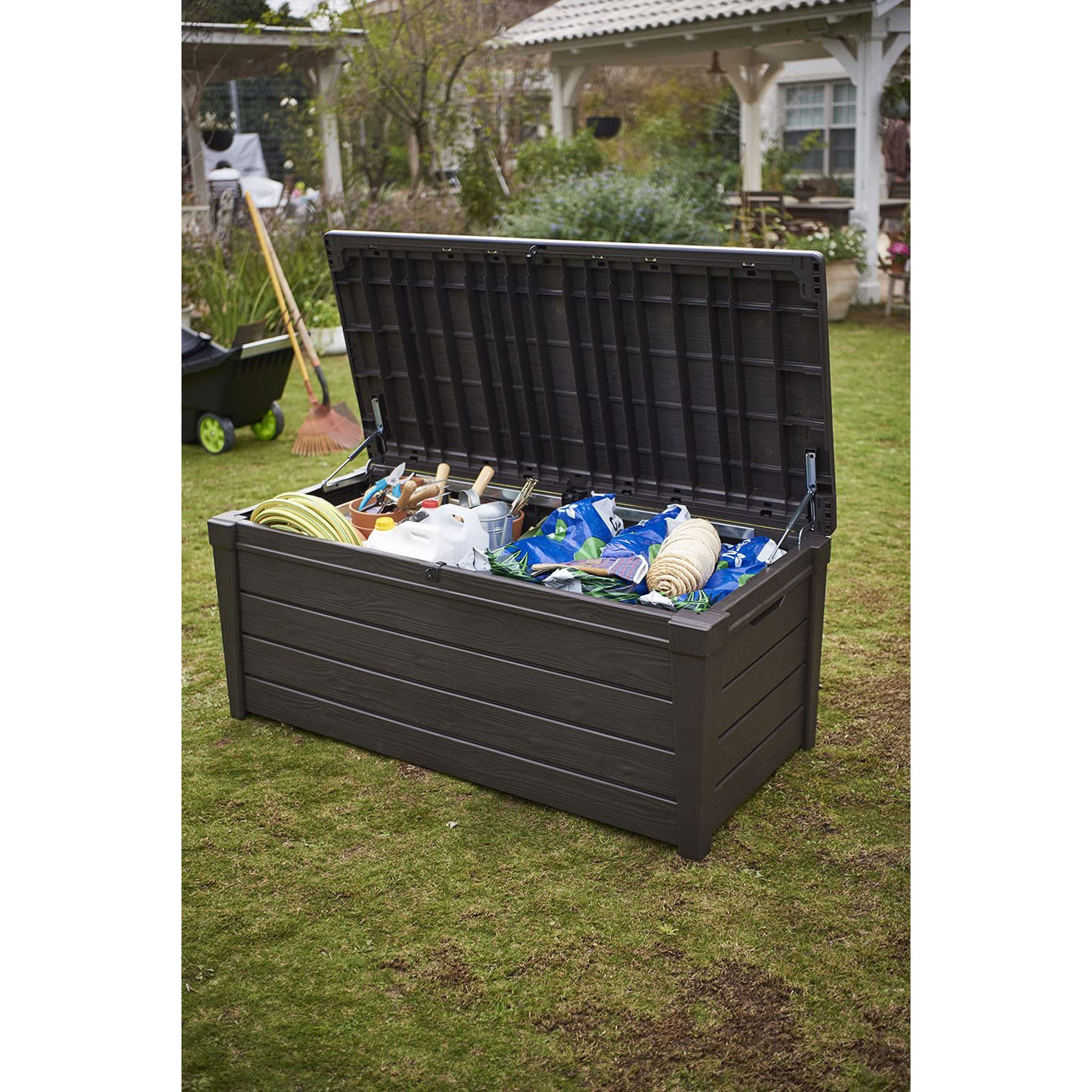 pool storage mesh bin