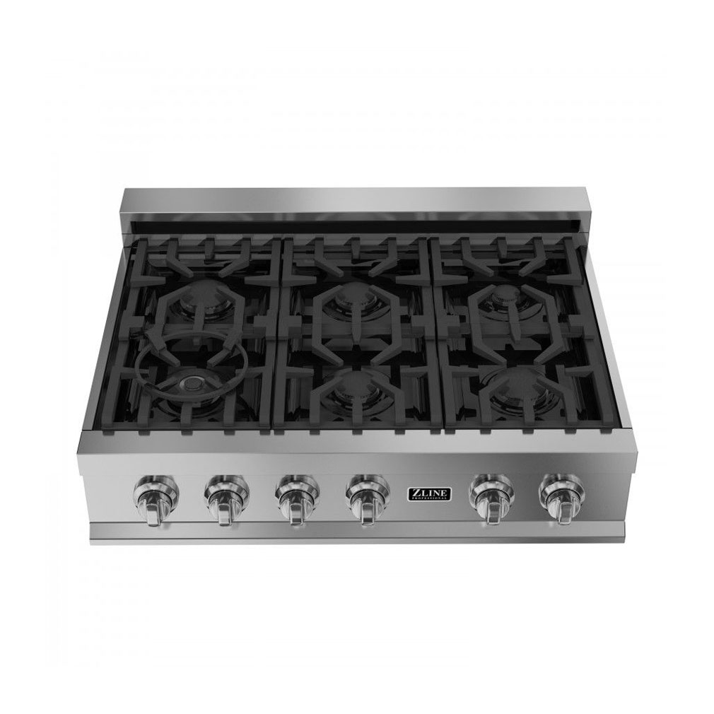 ZLINE RT36 36Inch Porcelain Rangetop with 6 Gas Cooktop Burners (For