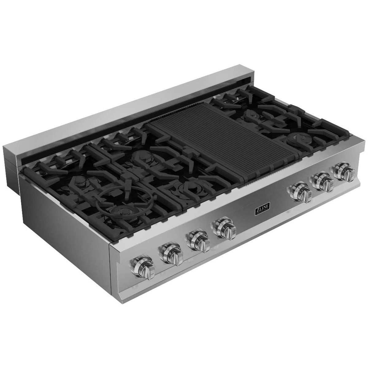 ZLINE 48" Porcelain Rangetop w/ 7 Gas Cooktop Burners and Grill