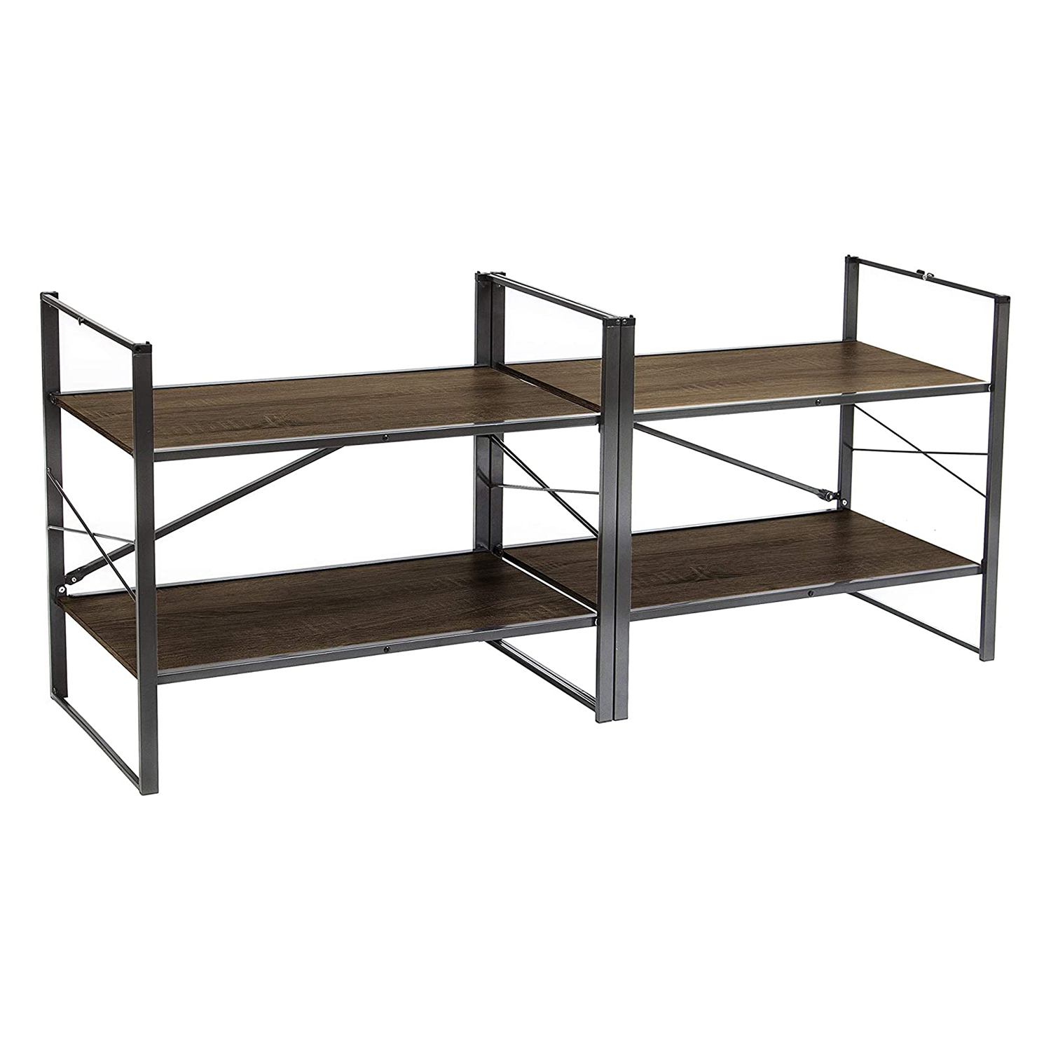 Origami Adjustable 2 in 1 Organizing Rack Shelving Unit for Storage