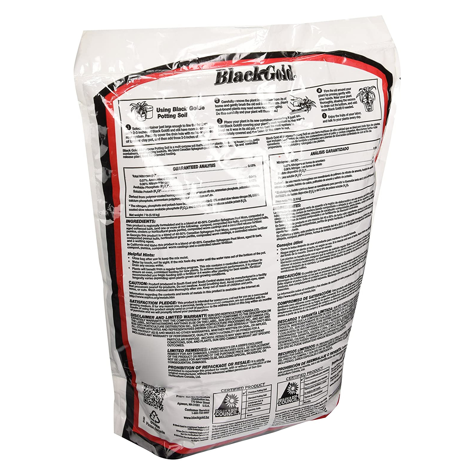 Black Gold All Purpose Potting Soil 1410102 16 Quart