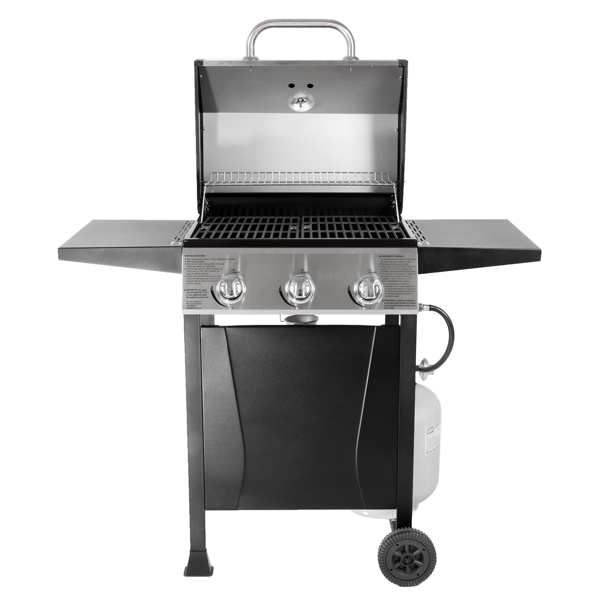 Grill Boss GBC1932M 3 Burner Gas Grill w/ Top Cover and Shelves