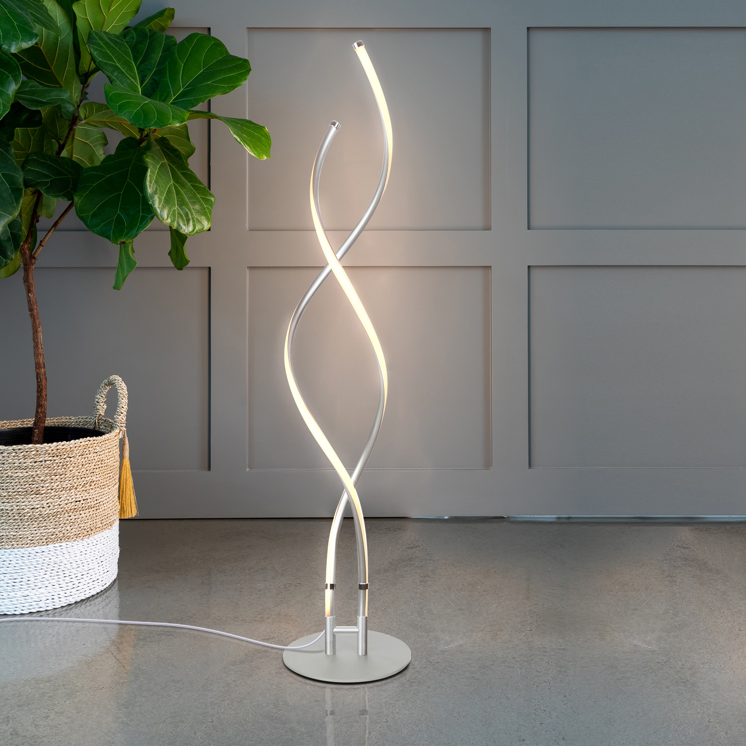 Brightech Embrace LED 2 In 1 Spiral Bright Standing Floor Lamp