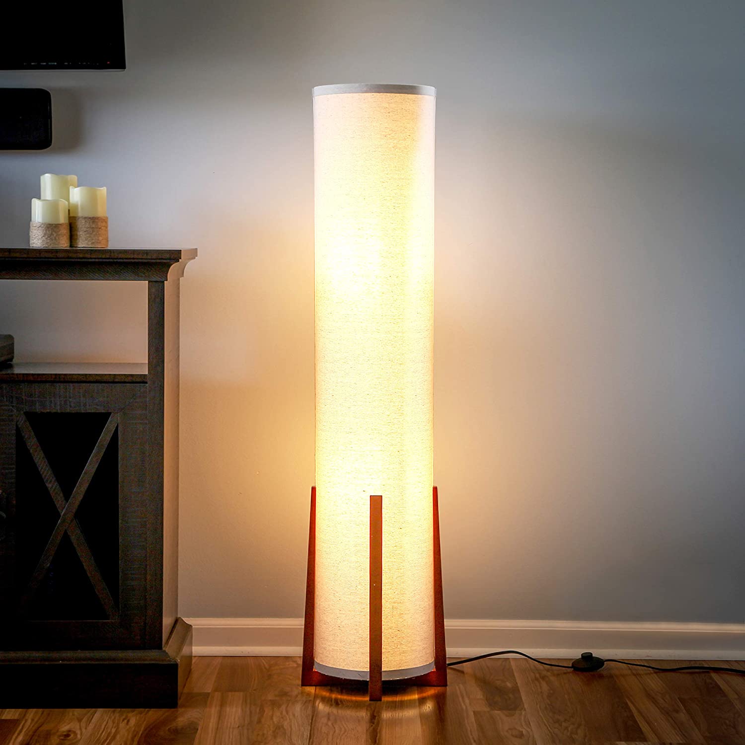 Brightech Parker 48 Inch Tall Tower Shade Soft LED Light Floor Lamp