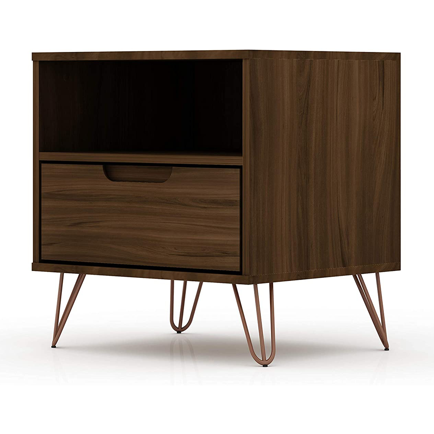 Manhattan Comfort Rockefeller Mid Century Modern 1 Drawer Nightstand
