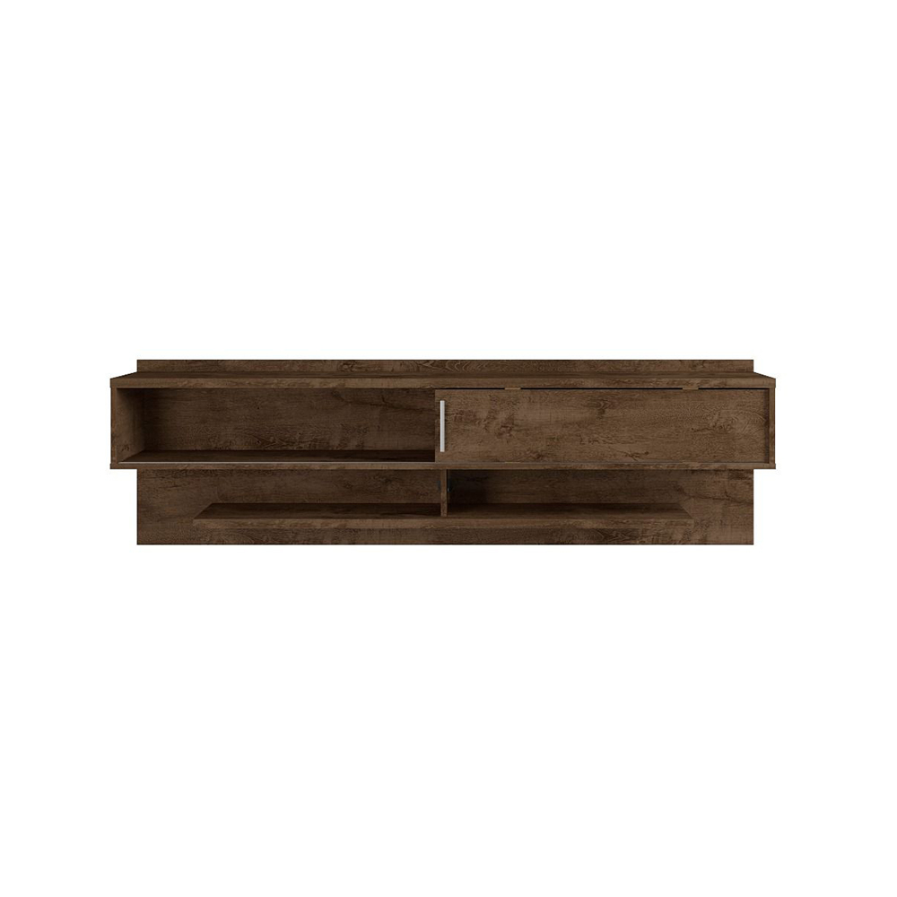 manhattan comfort astor floating tv entertainment center stand w/ shelves, brown