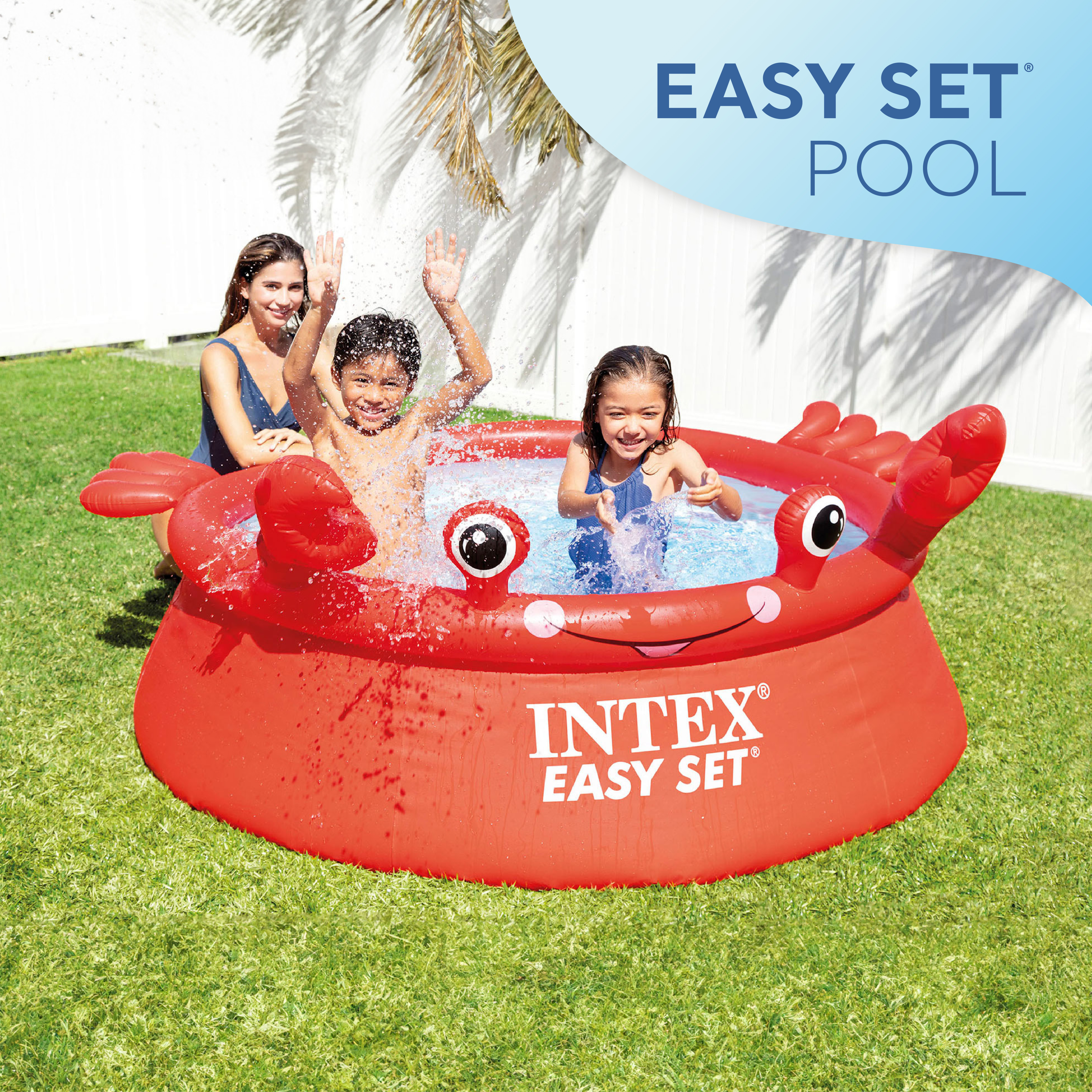 Intex 26100EH Happy Crab Easy Set 6 Fuß x 20 Zoll runder aufblasbarer Ring Kiddie Pool - Bild 3 von 8