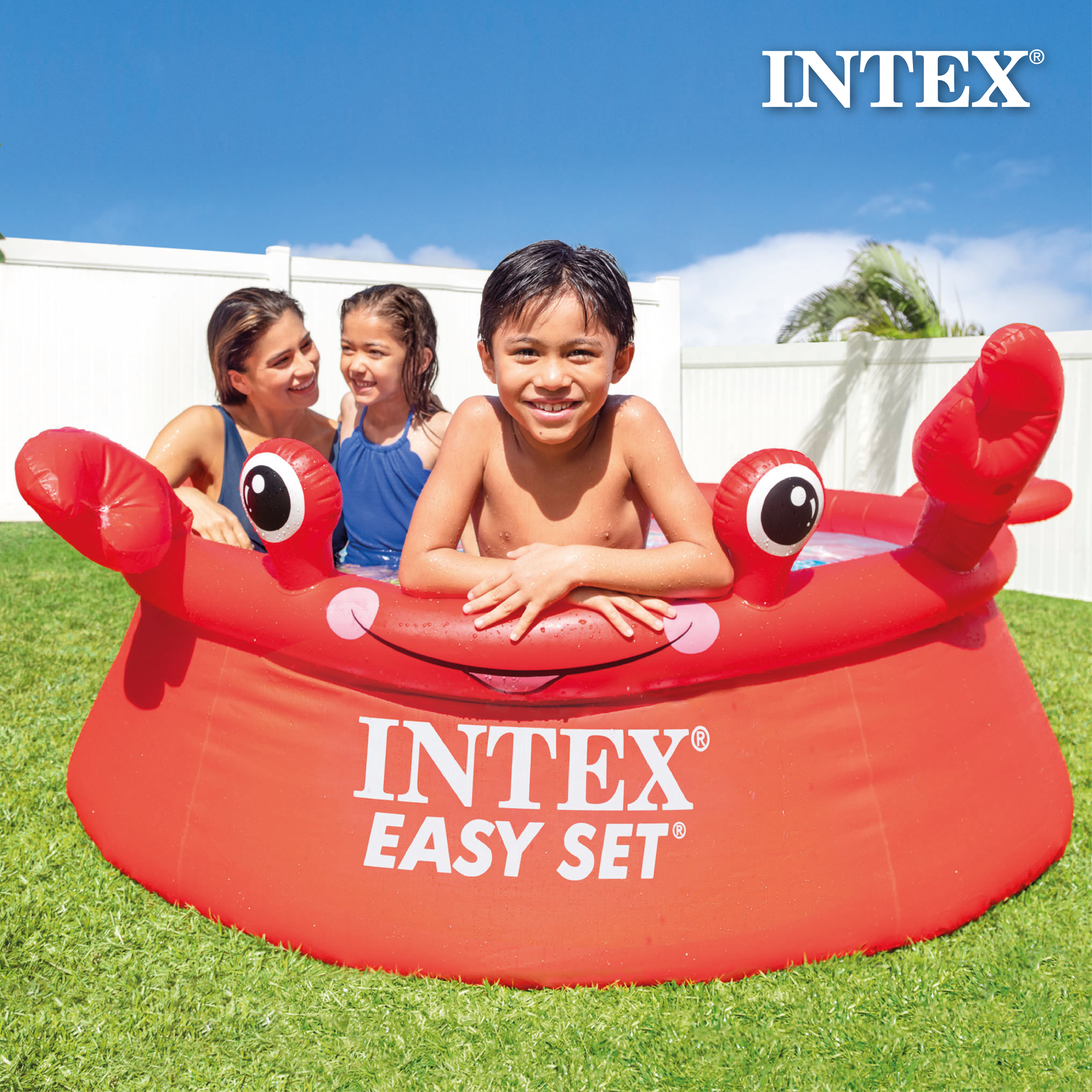 Intex 26100EH Happy Crab Easy Set 6 Fuß x 20 Zoll runder aufblasbarer Ring Kiddie Pool - Bild 6 von 8