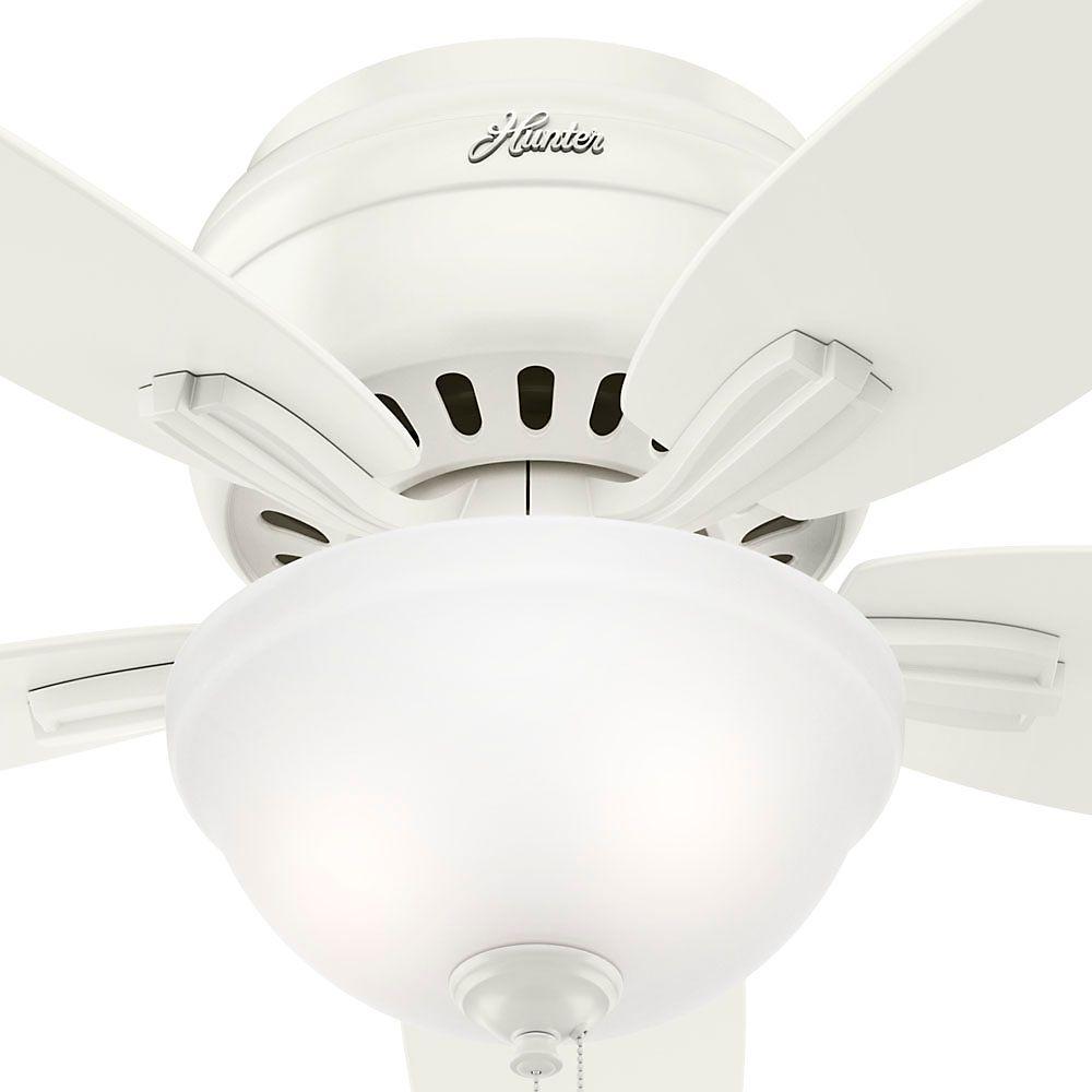 Hunter Newsome 52" Low Profile Ceiling Fan with LED Light and Pull