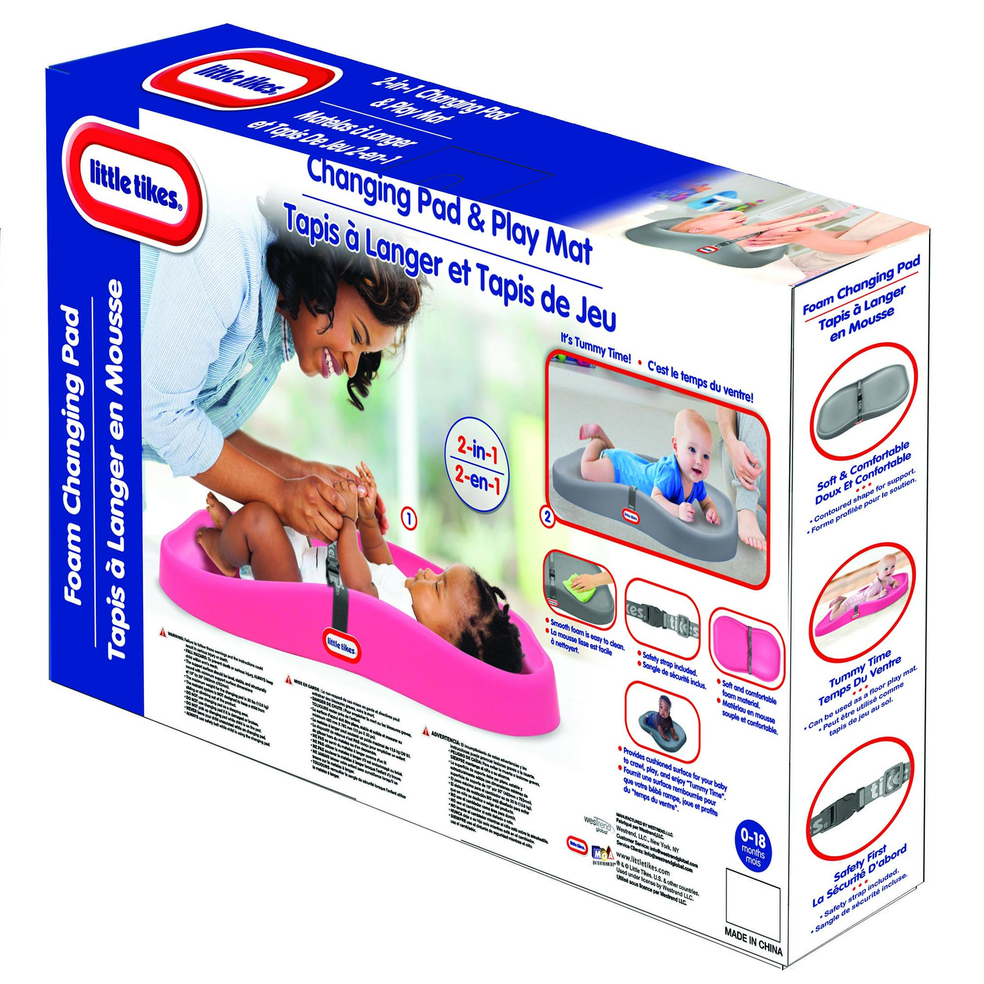 Little Tikes Deluxe 2In1 Baby Infant Changing Pad and Play Mat, Gray