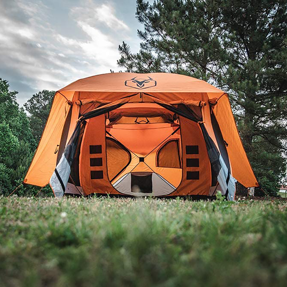 Gazelle T4 Plus 8 Person Pop Up Camping Hub Tent w/Screen Room, Orange ...