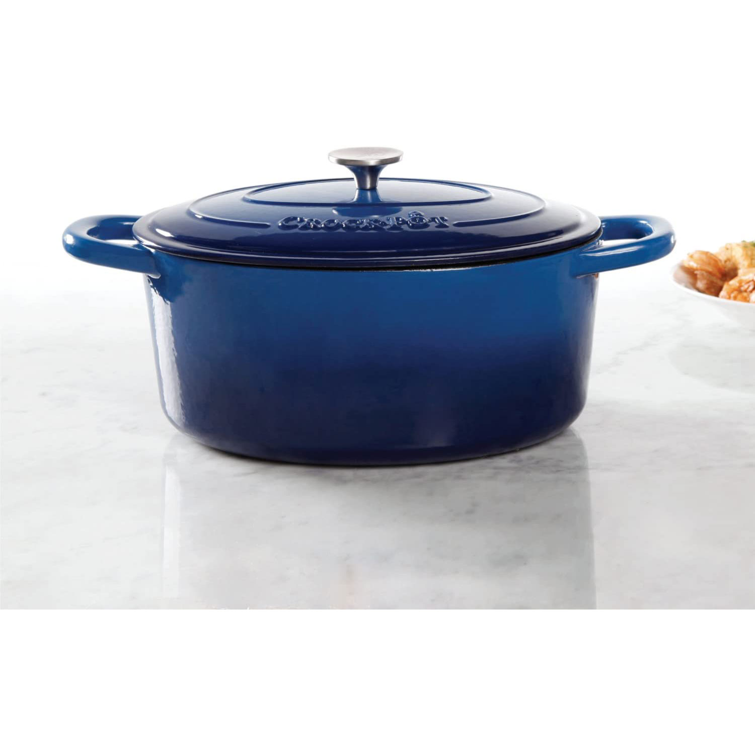 Crock-Pot 7 Quart Oval Enamel Cast Iron Covered Dutch Oven ...