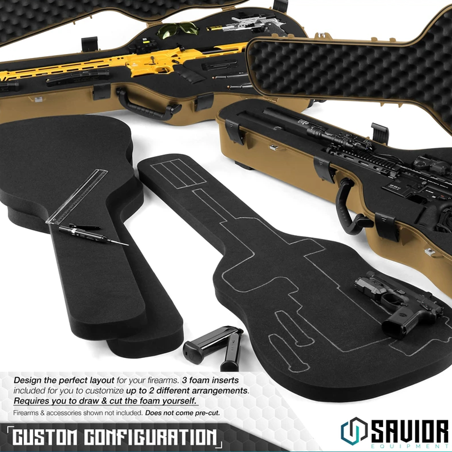 Savior Equipment Tactical Lockable Single Rifle Foam Padded Guitar Gun