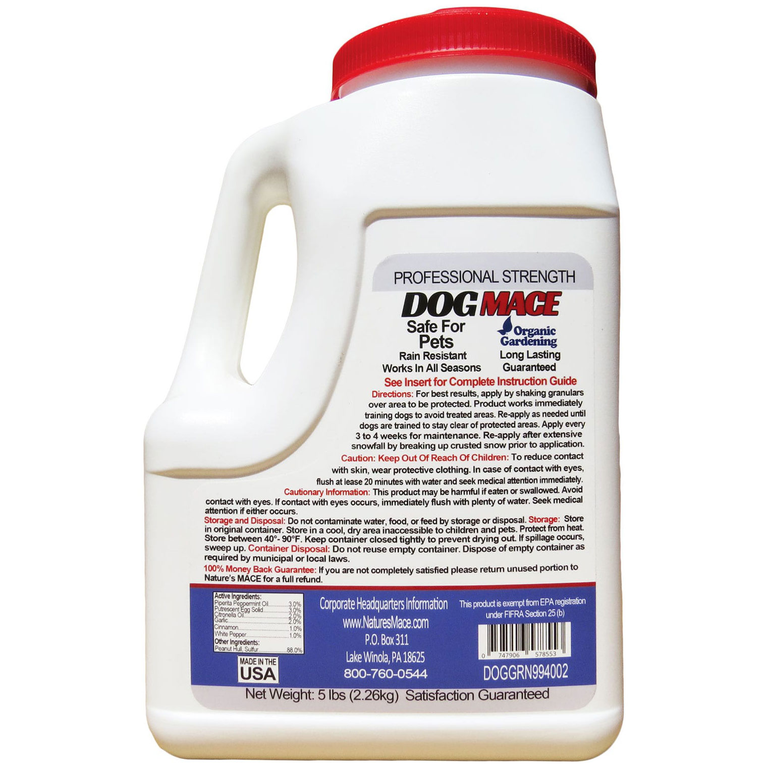 Nature's Mace 5 Lb 3,500 Sq Ft Dog Repellent Animal Deterrent Granular