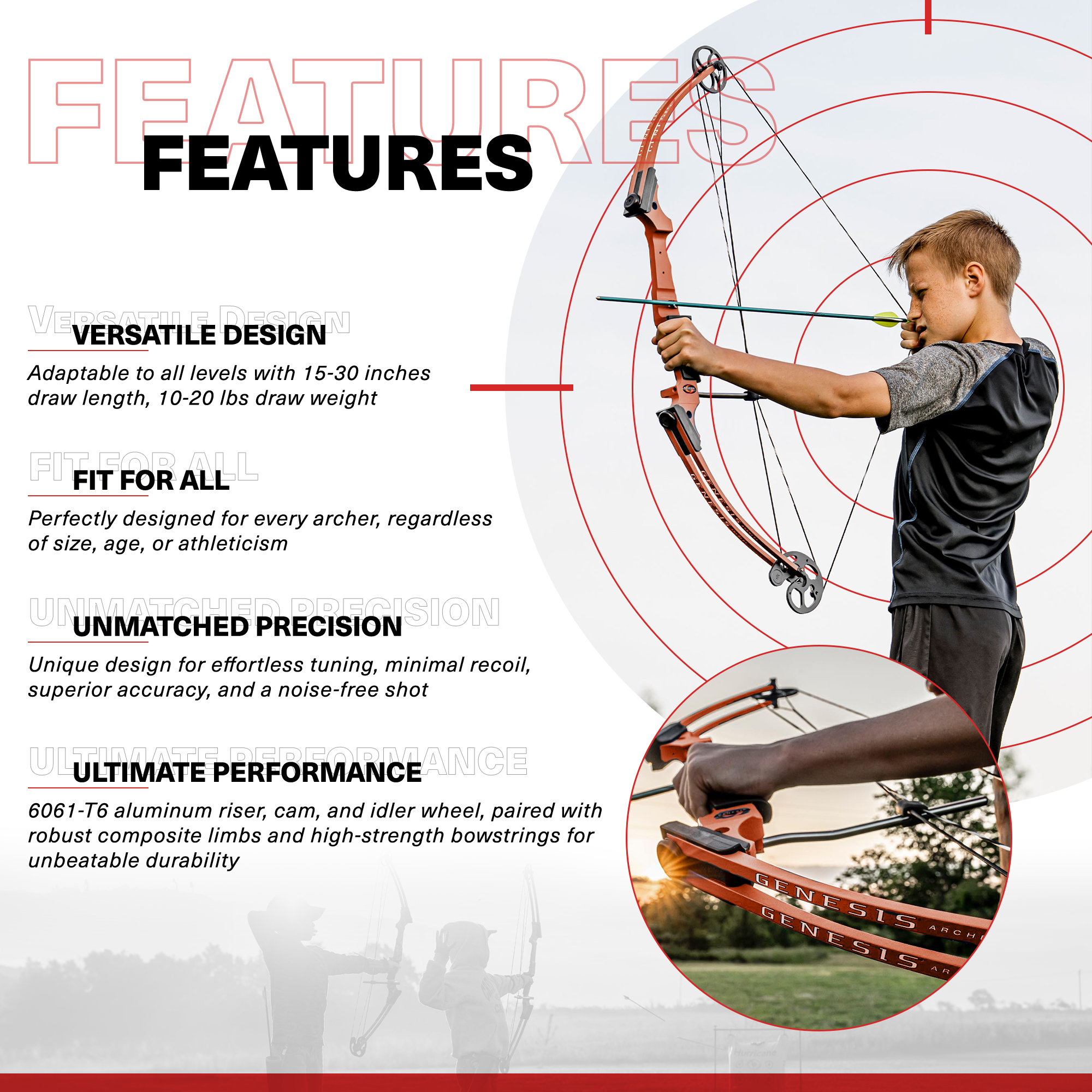 GENESIS ARCHERY ハンドル Genesis Archery Original Target Practice Bow Kit, Left Handed