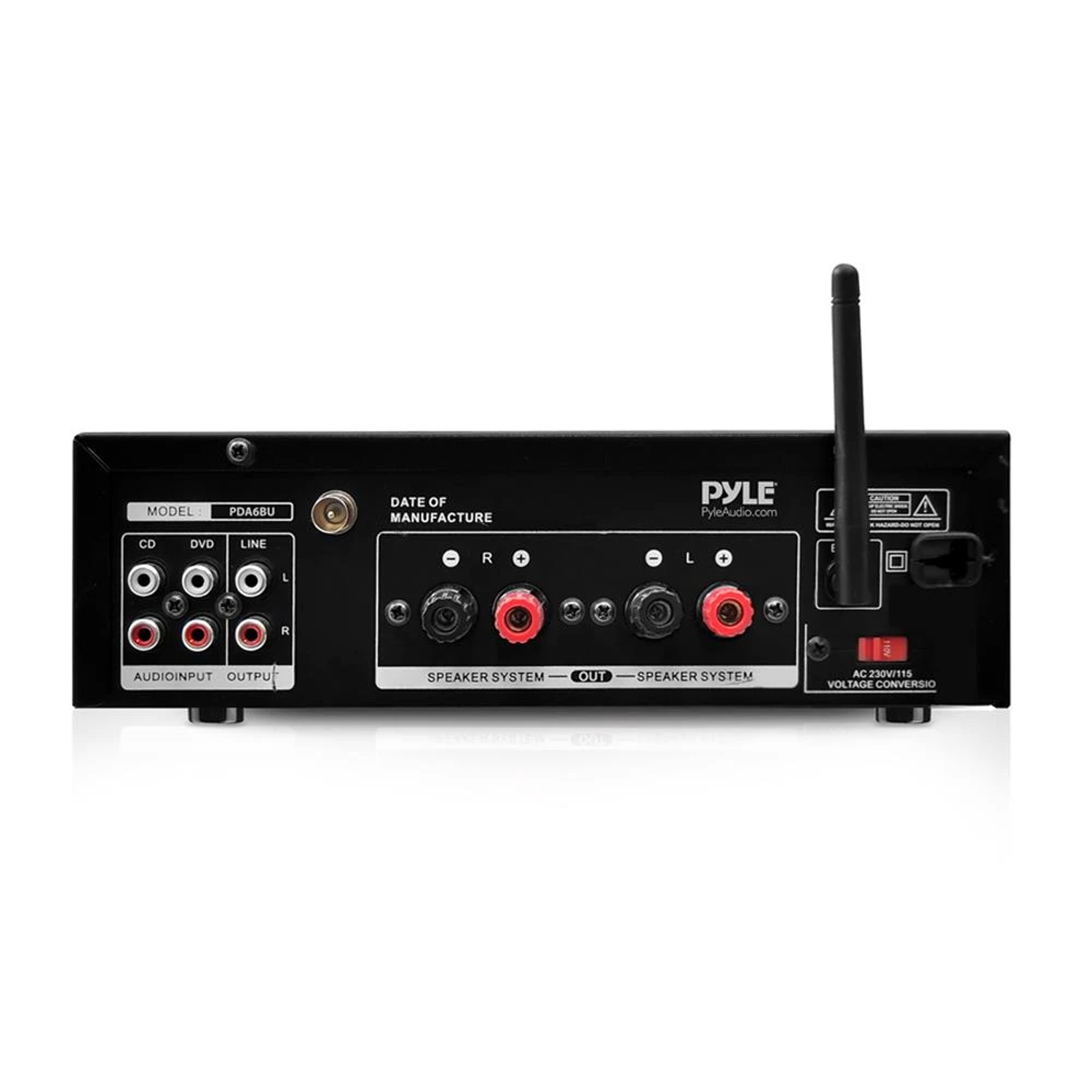 Pyle PDA6BU.5 Compact 200 Watt Bluetooth Home Stereo Amplifier Receiver ...