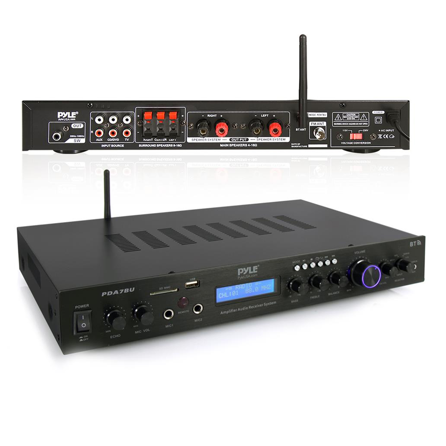Pyle 200 Watt Home Theater Amplifier Bluetooth Receiver Sound System
