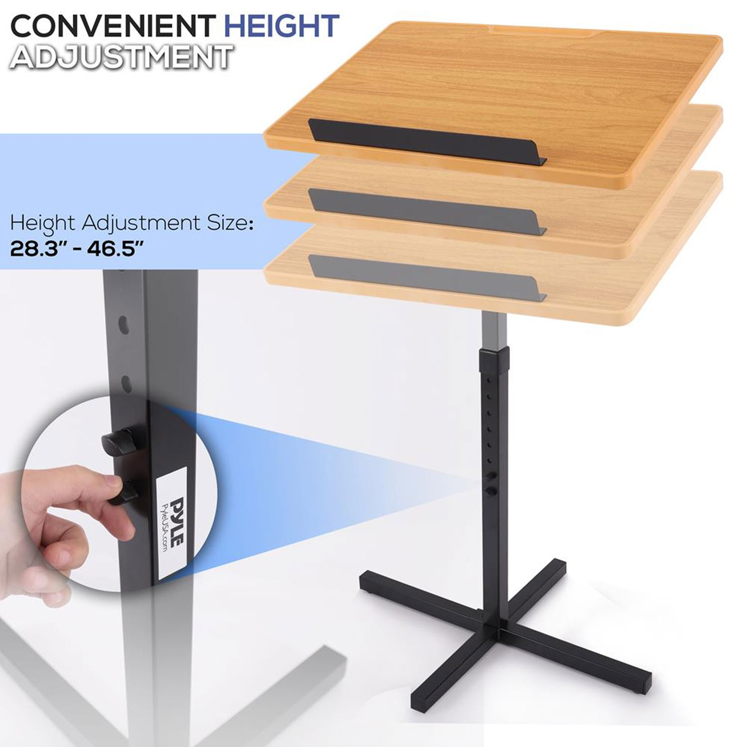 Pyle Portable Adjustable Lectern Presentation Podium Stand with Laptop ...