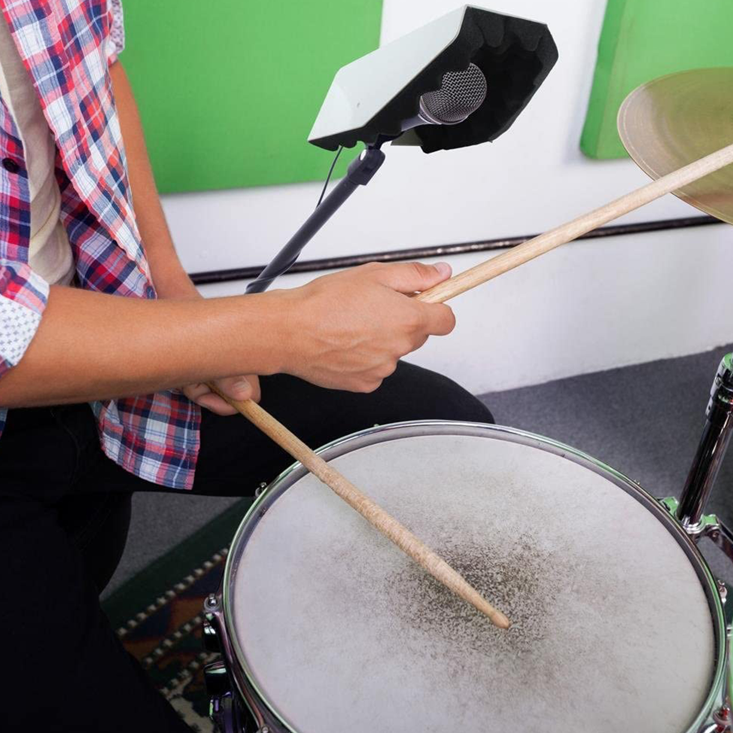 Pyle Microphone Guard Cymbal Noise Sound Isolation Recording Drumming