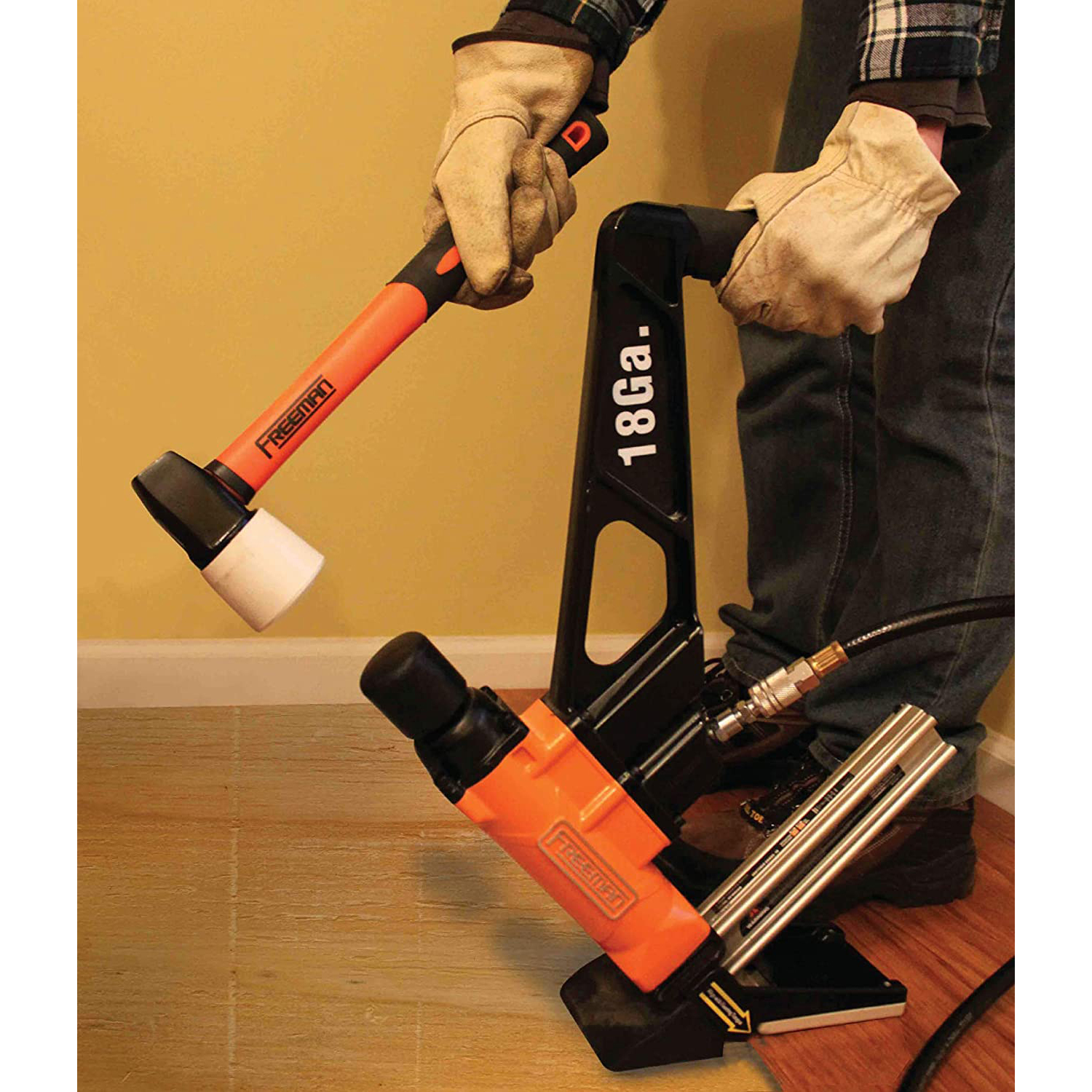 Freeman PF18GLCN Pneumatic 18Gauge 13/4" LCleat Flooring Nailer with