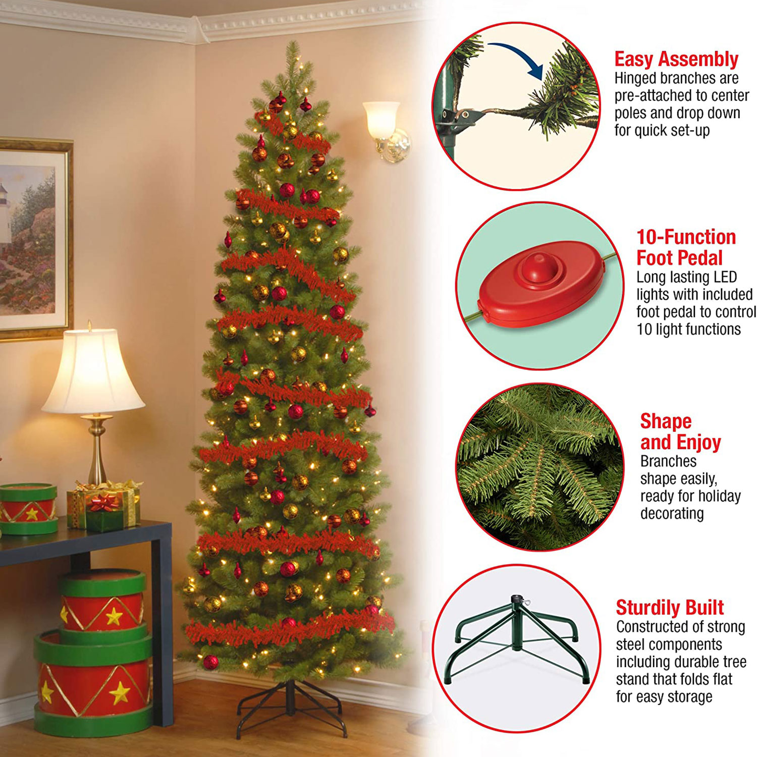 National Tree Company Feel Real 7.5' Prelit Christmas Tree w/ Lights