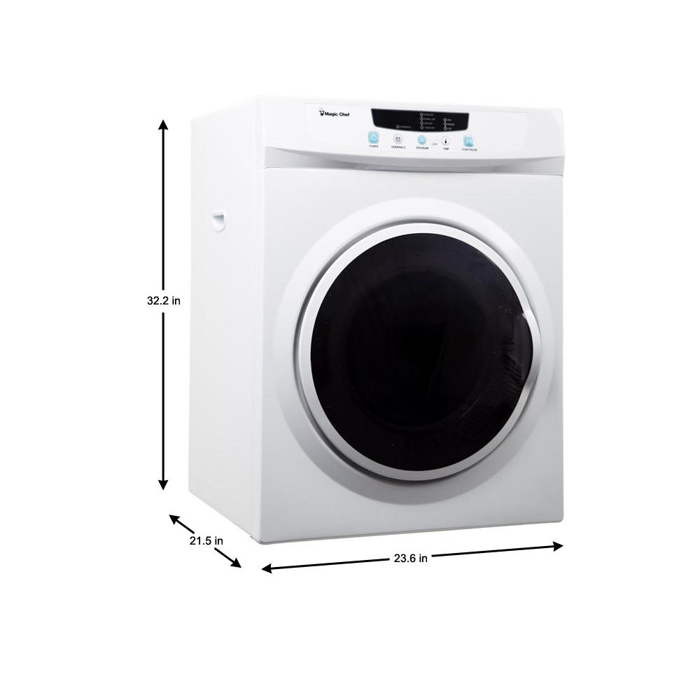 Magic Chef MCSDRY35W 3.5 Cubic Feet Compact Home Laundry Dryer Machine ...