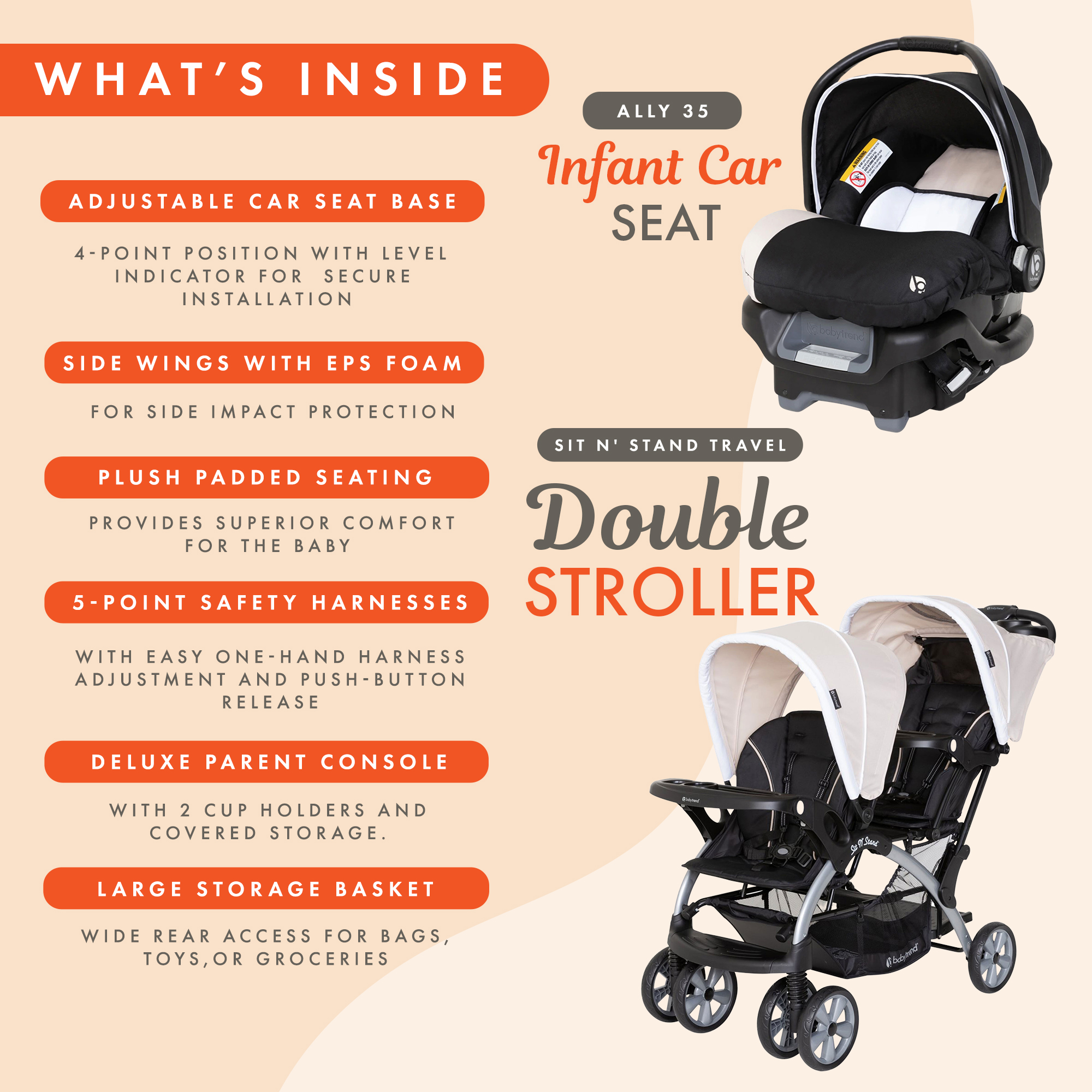 3 in 1 car seat stroller carrier Chicco Bravo 3-in-1 Travel System, Quick-Fold with Test Weight:100LB TEST - 250 YD 13ft Solar Double-Sided Patio providing maximum support and 22-vents