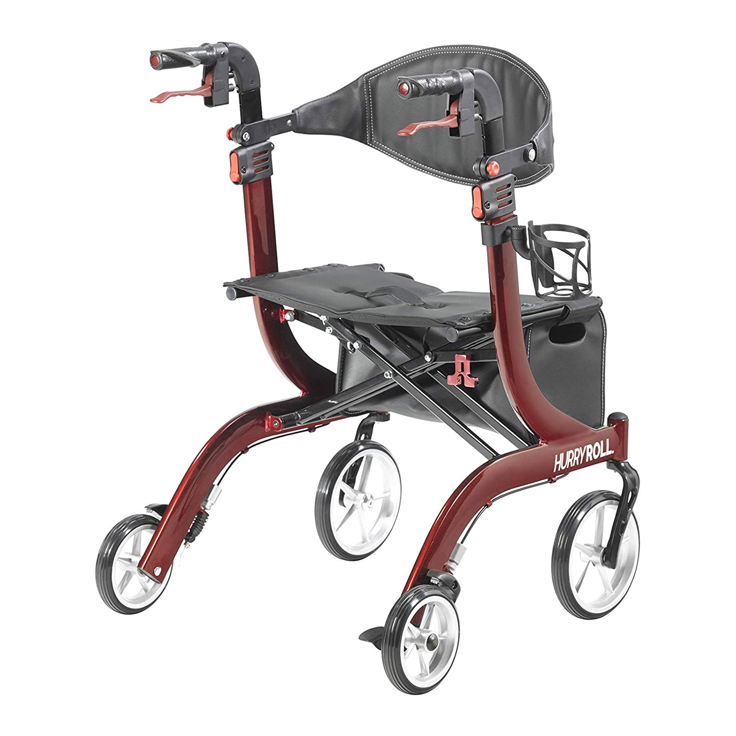 HurryCane HurryRoll Folding Adjustable Rollator Walker Scooter with