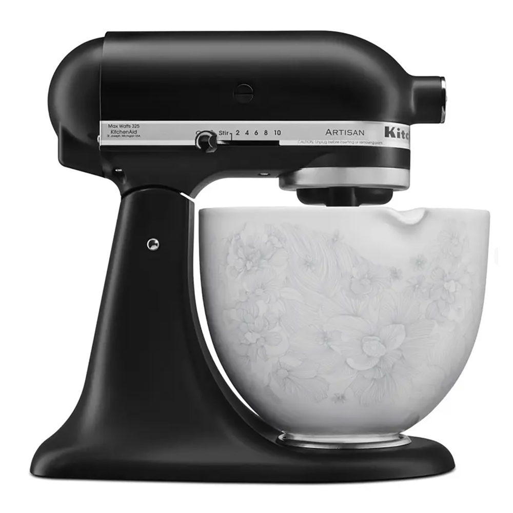KitchenAid 5 Quart Whispering Floral Ceramic Mixing Bowl for Kitchen