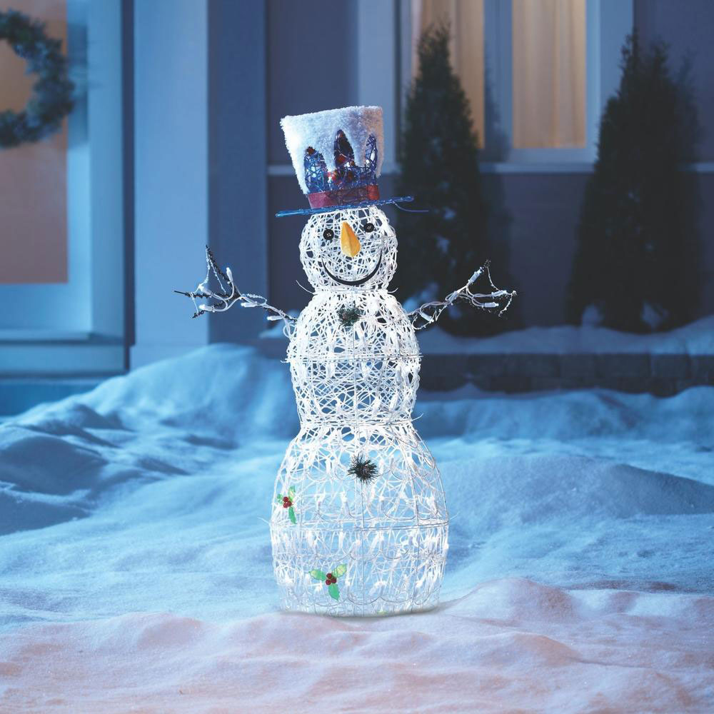 Noma Pre Lit LED Light Up Whimsical Snowman Outdoor