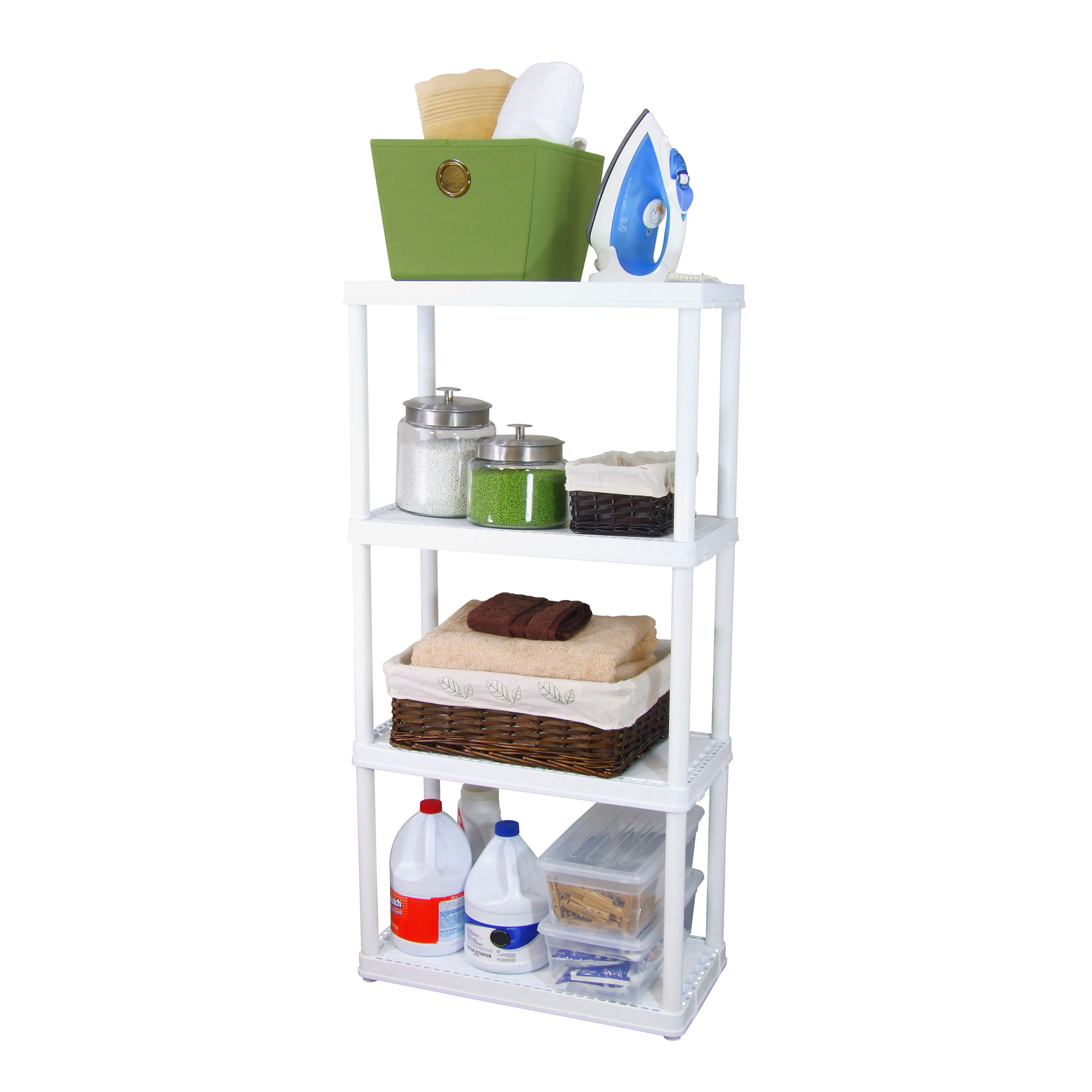Gracious Living Light Duty Solid Plastic Shelving Unit, White (Open Box)(2 Pack) eBay