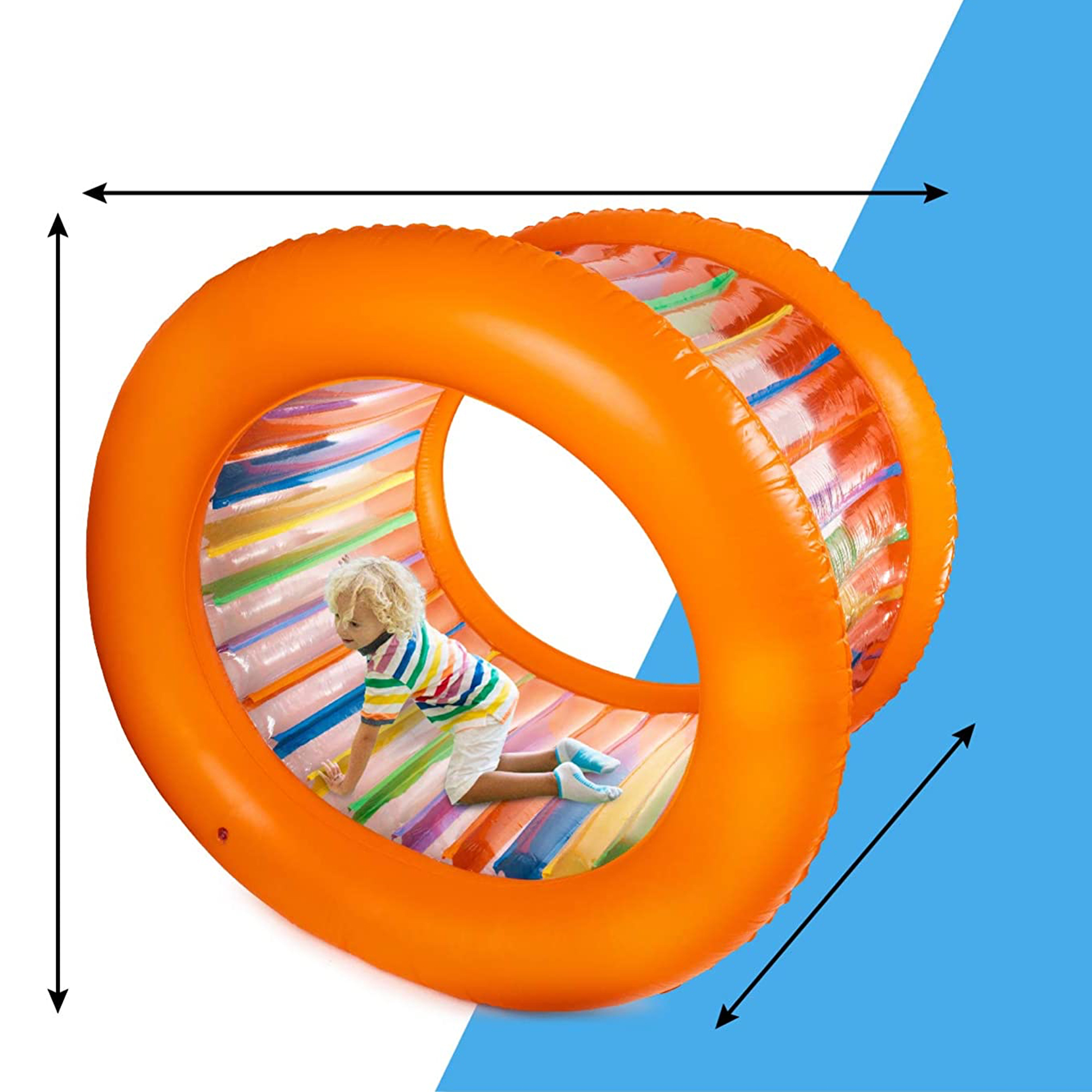 giant inflatable colorful rolling wheel